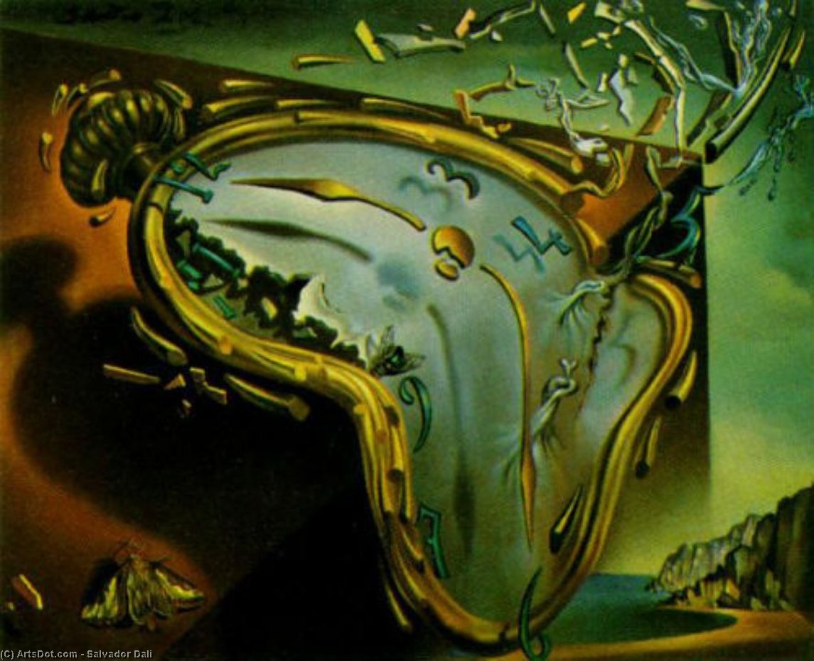 Order Oil Painting Replica Soft Watch at the Moment of First Explosion, 1954 by Salvador Dali (Inspired By) (1904-1989, Spain) | ArtsDot.com