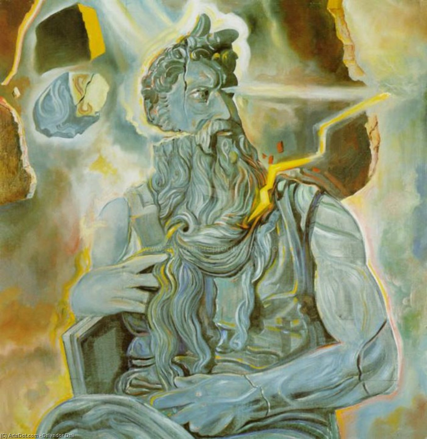 Order Oil Painting Replica After Michelangelo`s `Moses`, on the Tomb of Julius II in Rome, 1982 by Salvador Dali (Inspired By) (1904-1989, Spain) | ArtsDot.com