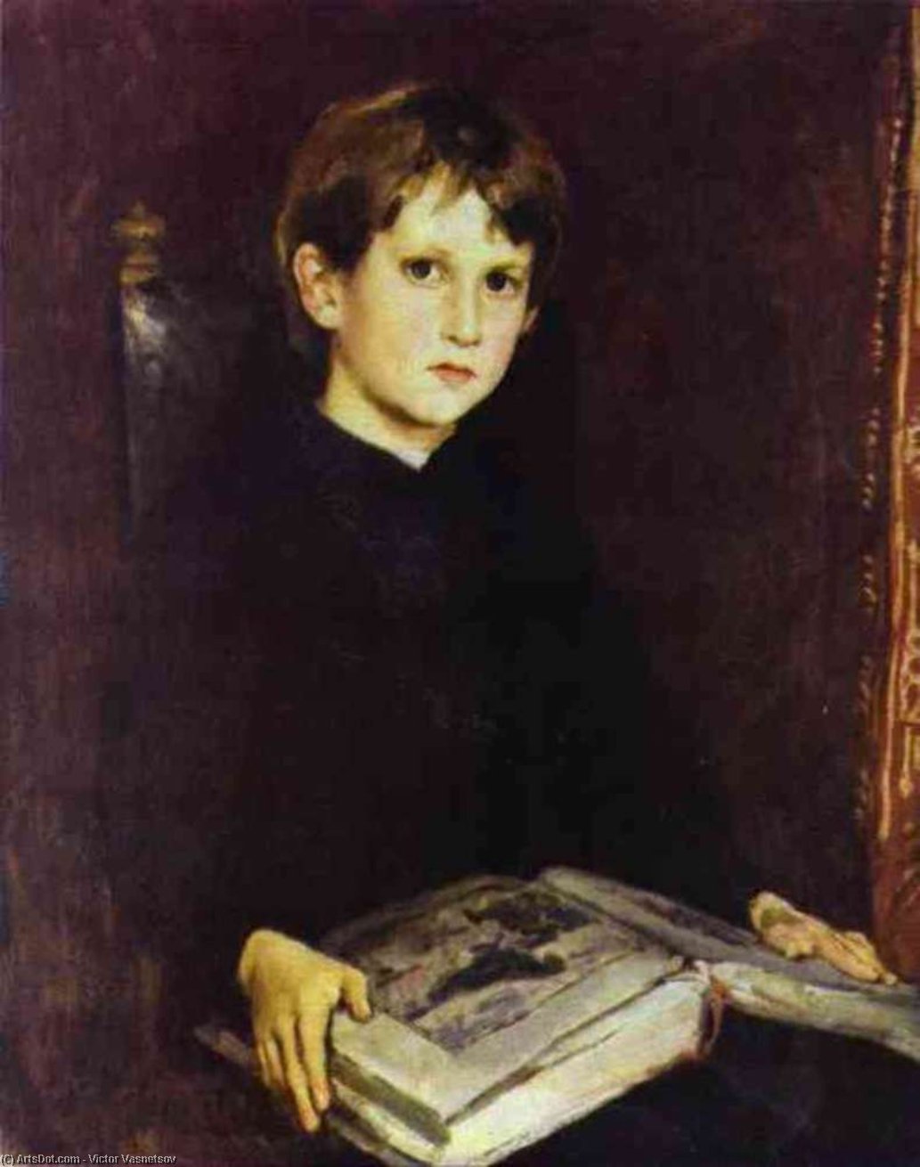 Order Paintings Reproductions Portrait of Michael Vasnetsov, the Artist`s Son by Victor Vasnetsov (1848-1926, Russia) | ArtsDot.com