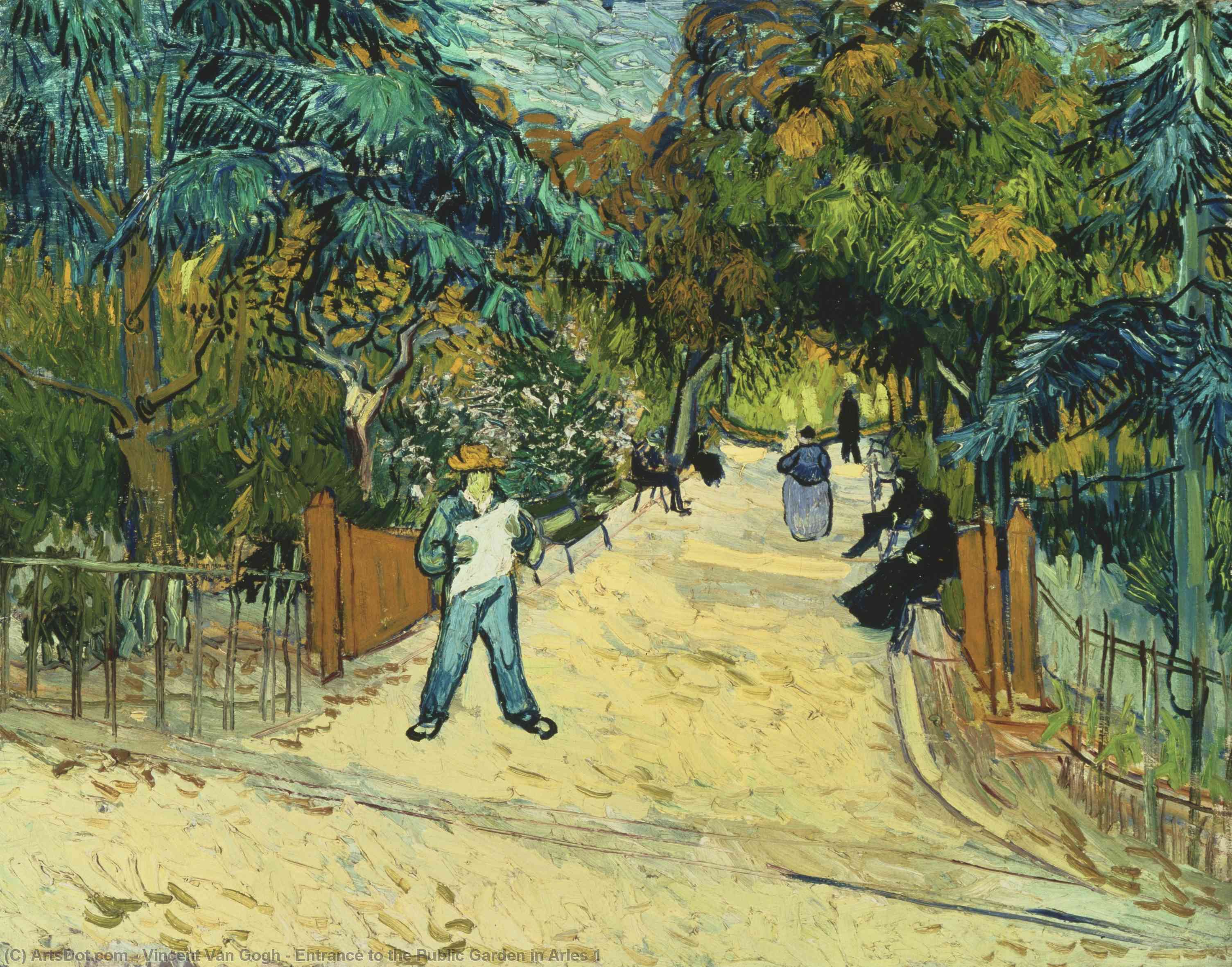 Order Art Reproductions Entrance to the Public Garden in Arles 1 by Vincent Van Gogh (1853-1890, Netherlands) | ArtsDot.com