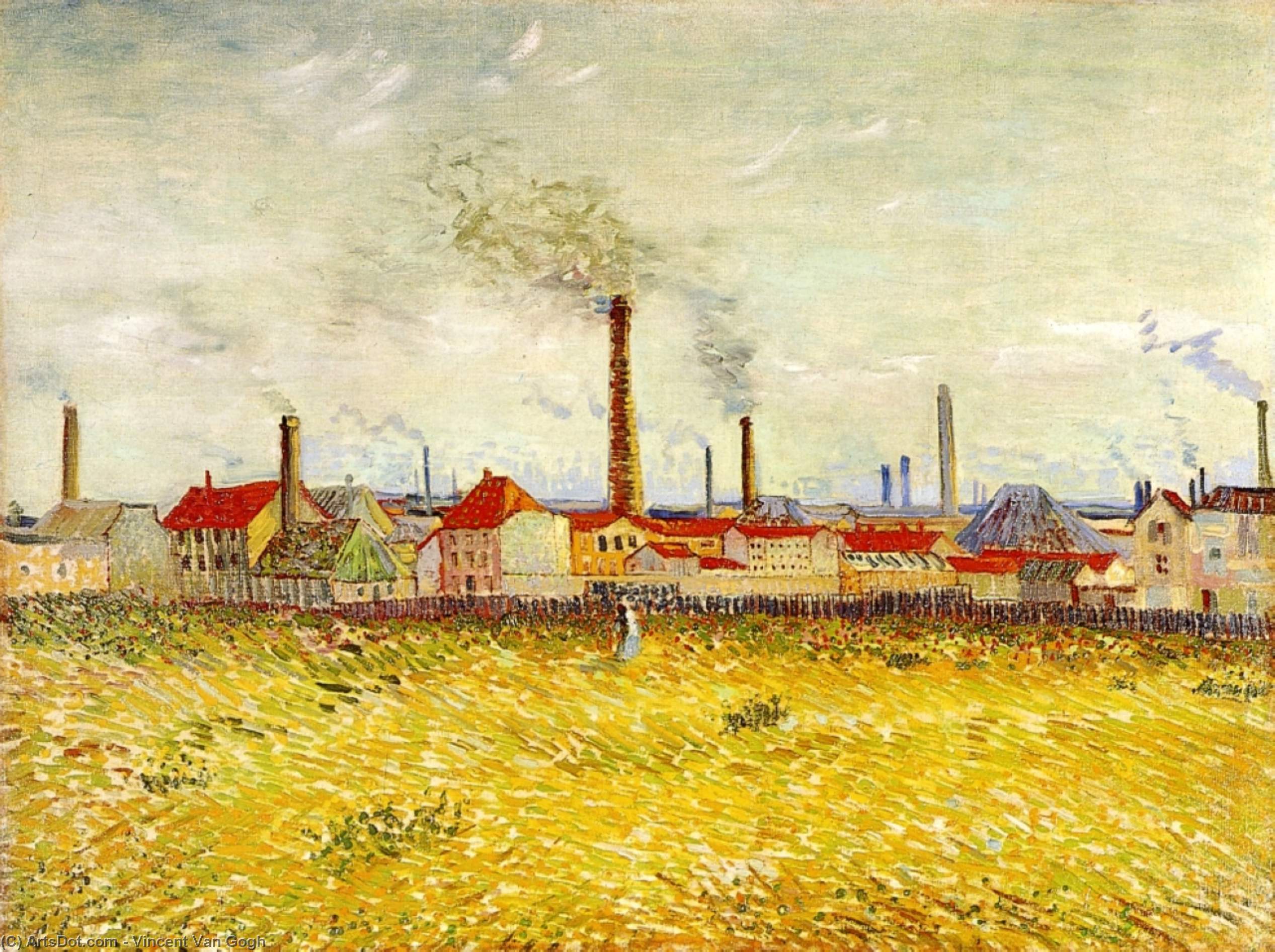 Order Artwork Replica Factories at Asnieres, Seen from the Quai de Clichy, 1887 by Vincent Van Gogh (1853-1890, Netherlands) | ArtsDot.com