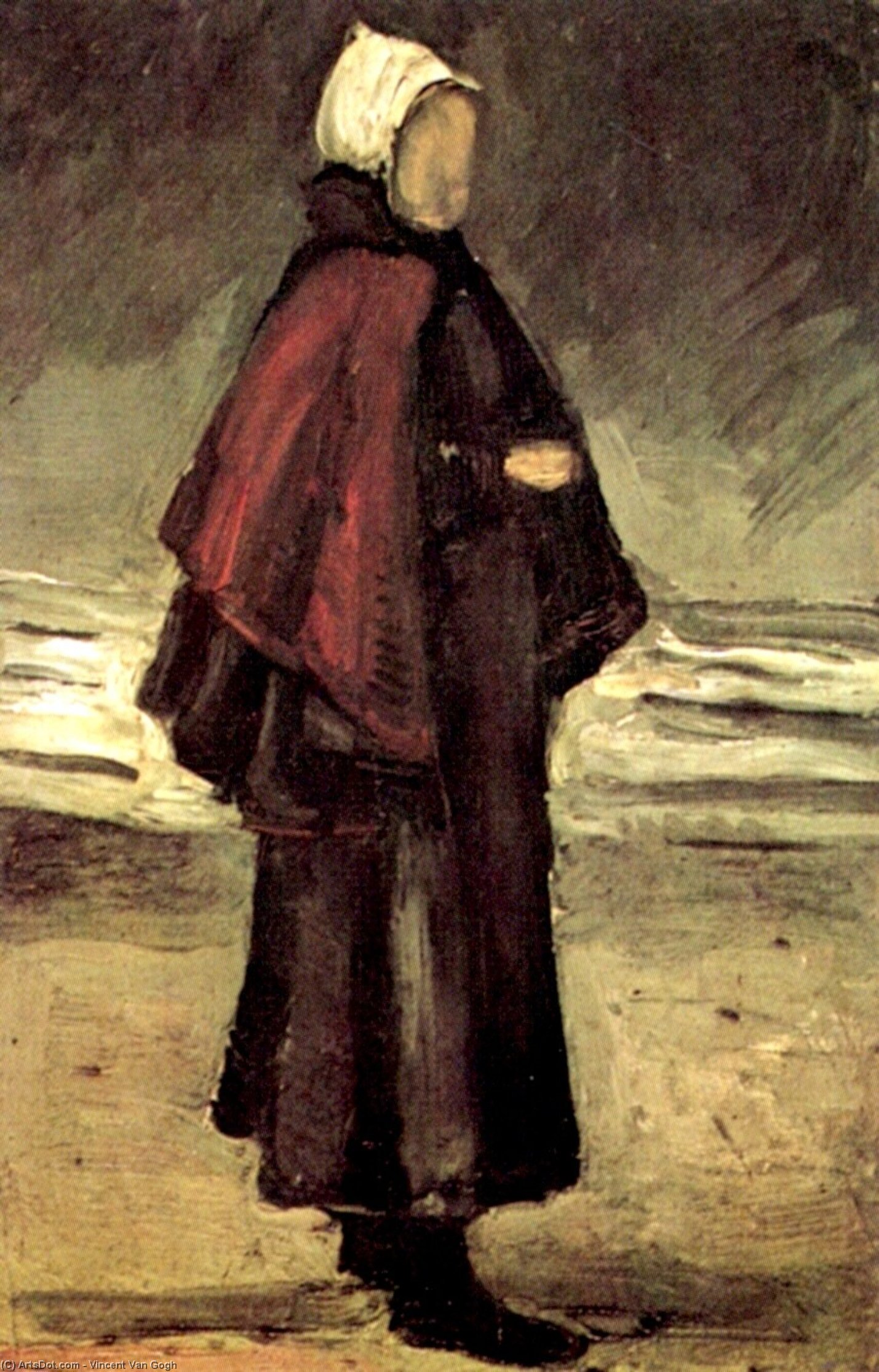 Buy Museum Art Reproductions Fisherman`s Wife on the Beach, 1882 by Vincent Van Gogh (1853-1890, Netherlands) | ArtsDot.com