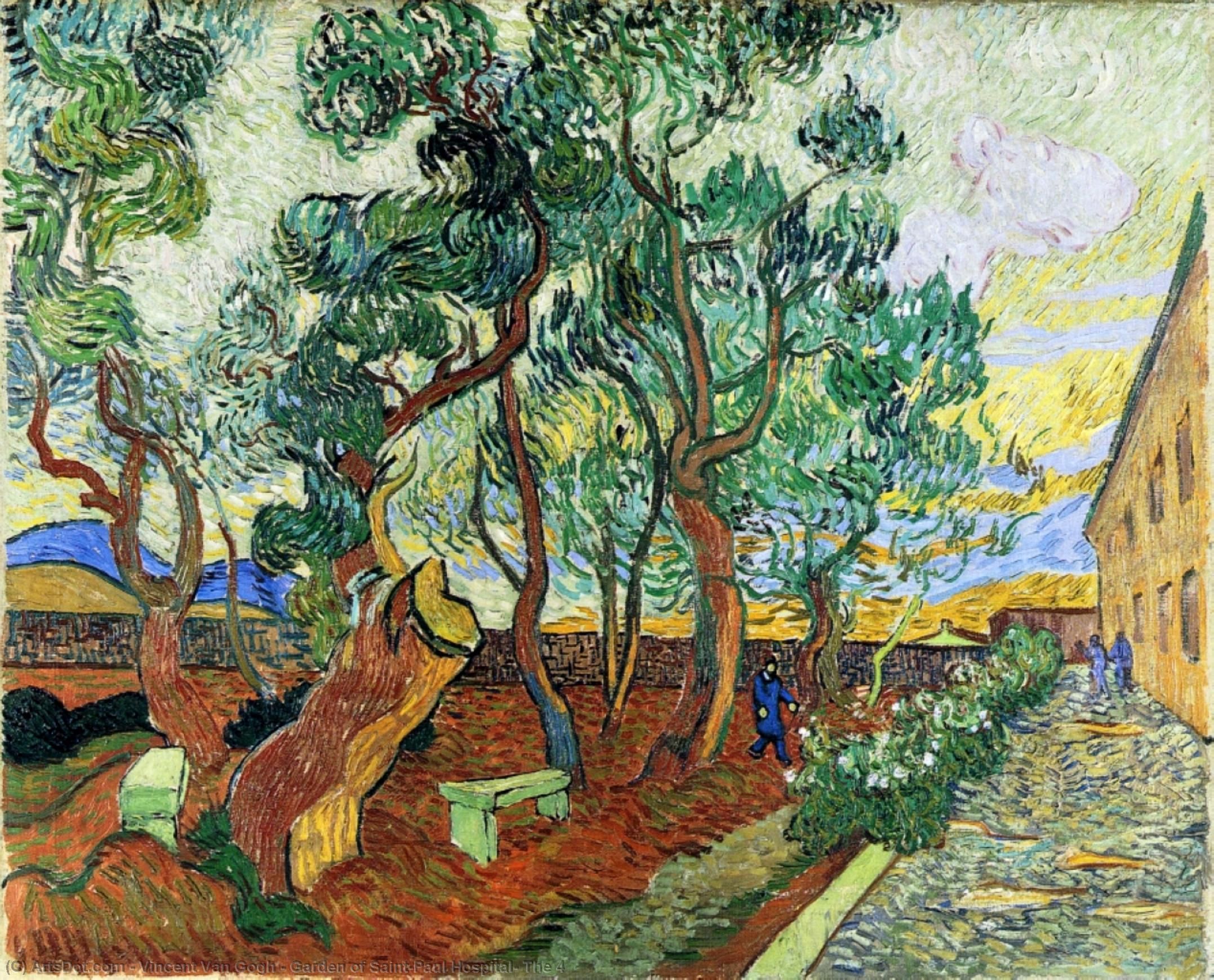 Order Art Reproductions Garden of Saint-Paul Hospital, The 4 by Vincent Van Gogh (1853-1890, Netherlands) | ArtsDot.com