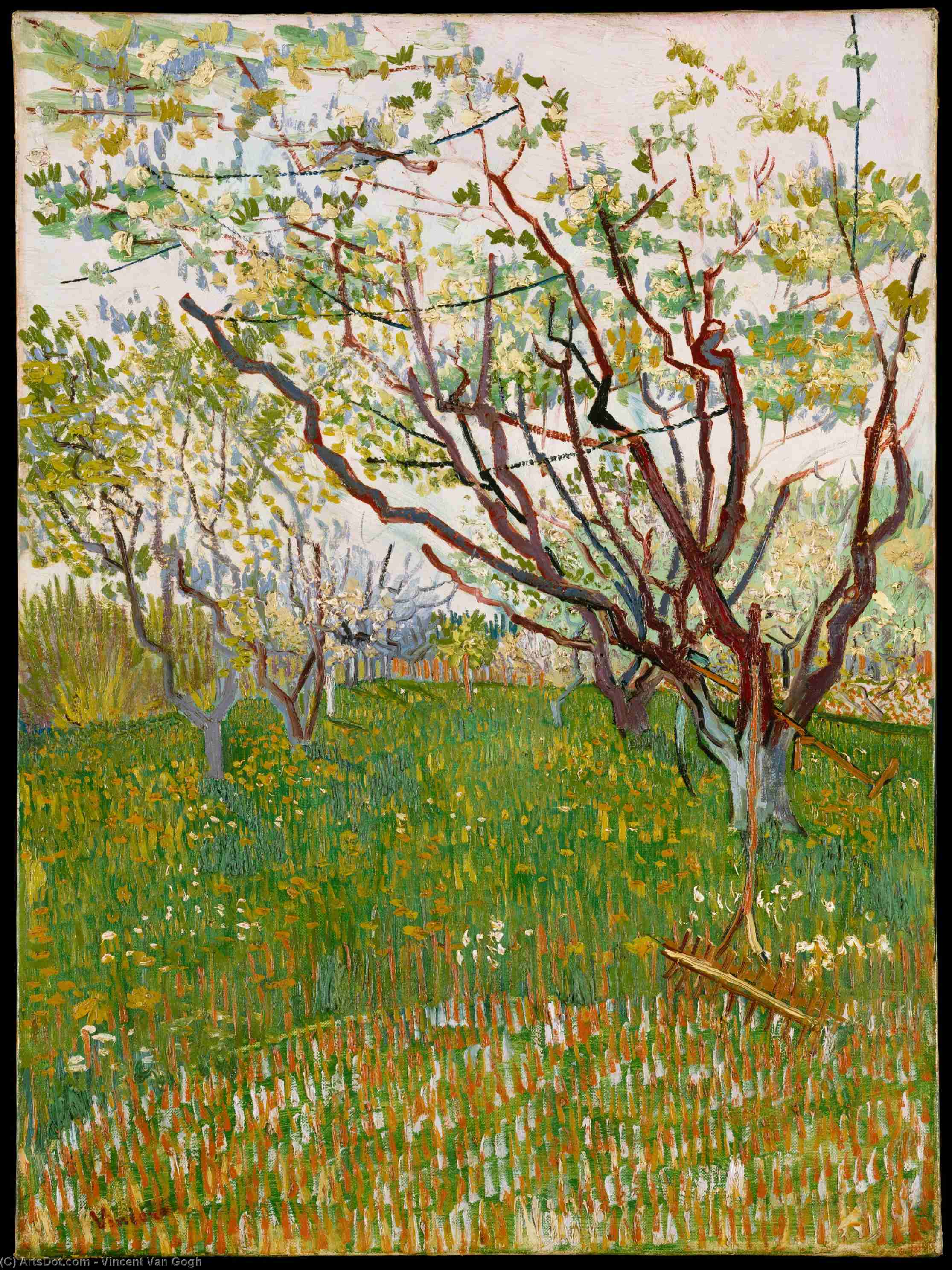 Buy Museum Art Reproductions Orchard in Blossom 5 by Vincent Van Gogh (1853-1890, Netherlands) | ArtsDot.com