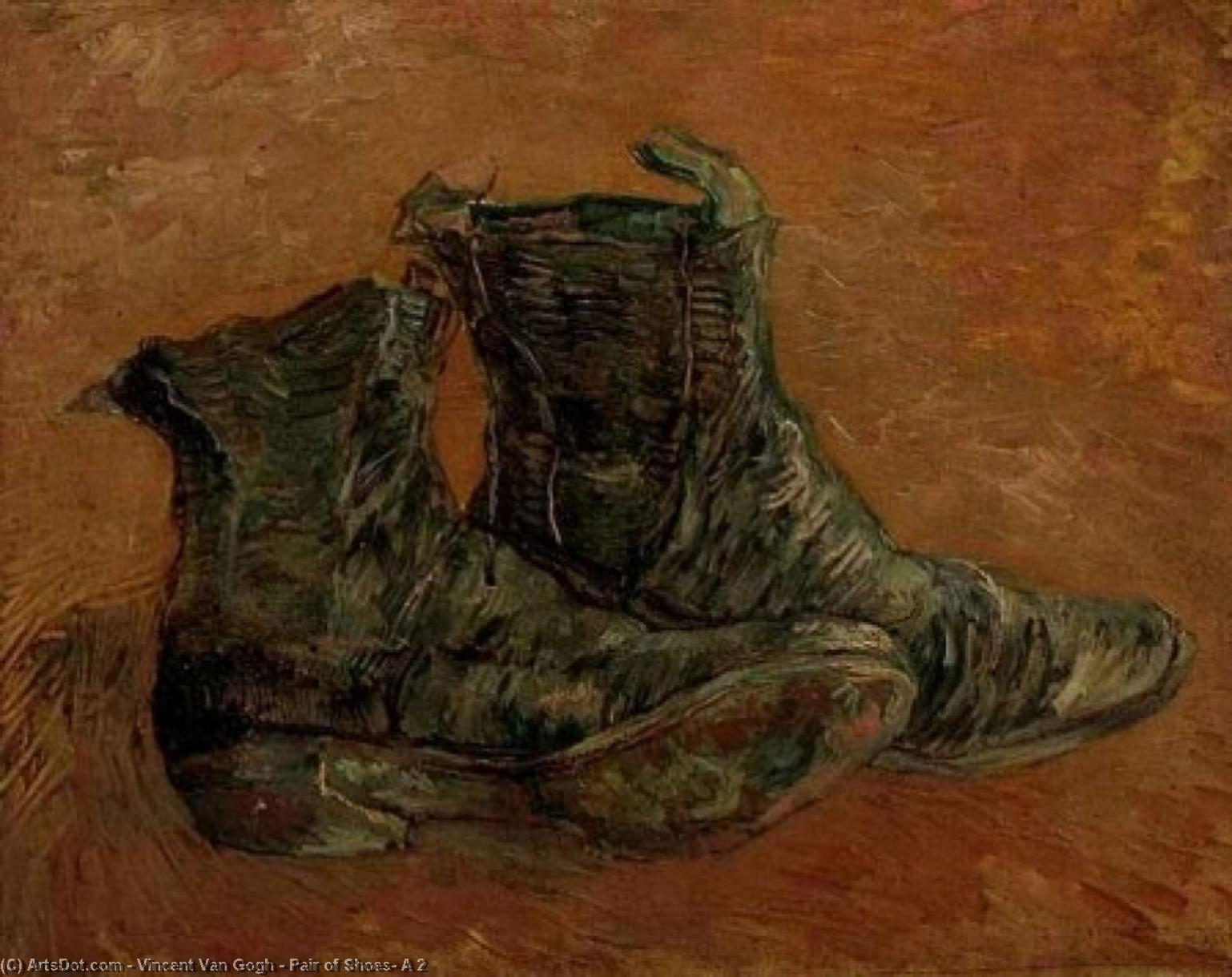 Buy Museum Art Reproductions Pair of Shoes, A 2 by Vincent Van Gogh (1853-1890, Netherlands) | ArtsDot.com