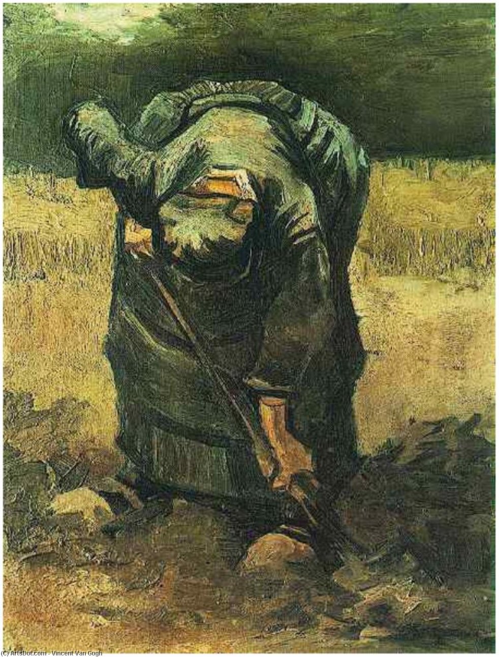 Buy Museum Art Reproductions Peasant Woman Digging by Vincent Van Gogh (1853-1890, Netherlands) | ArtsDot.com