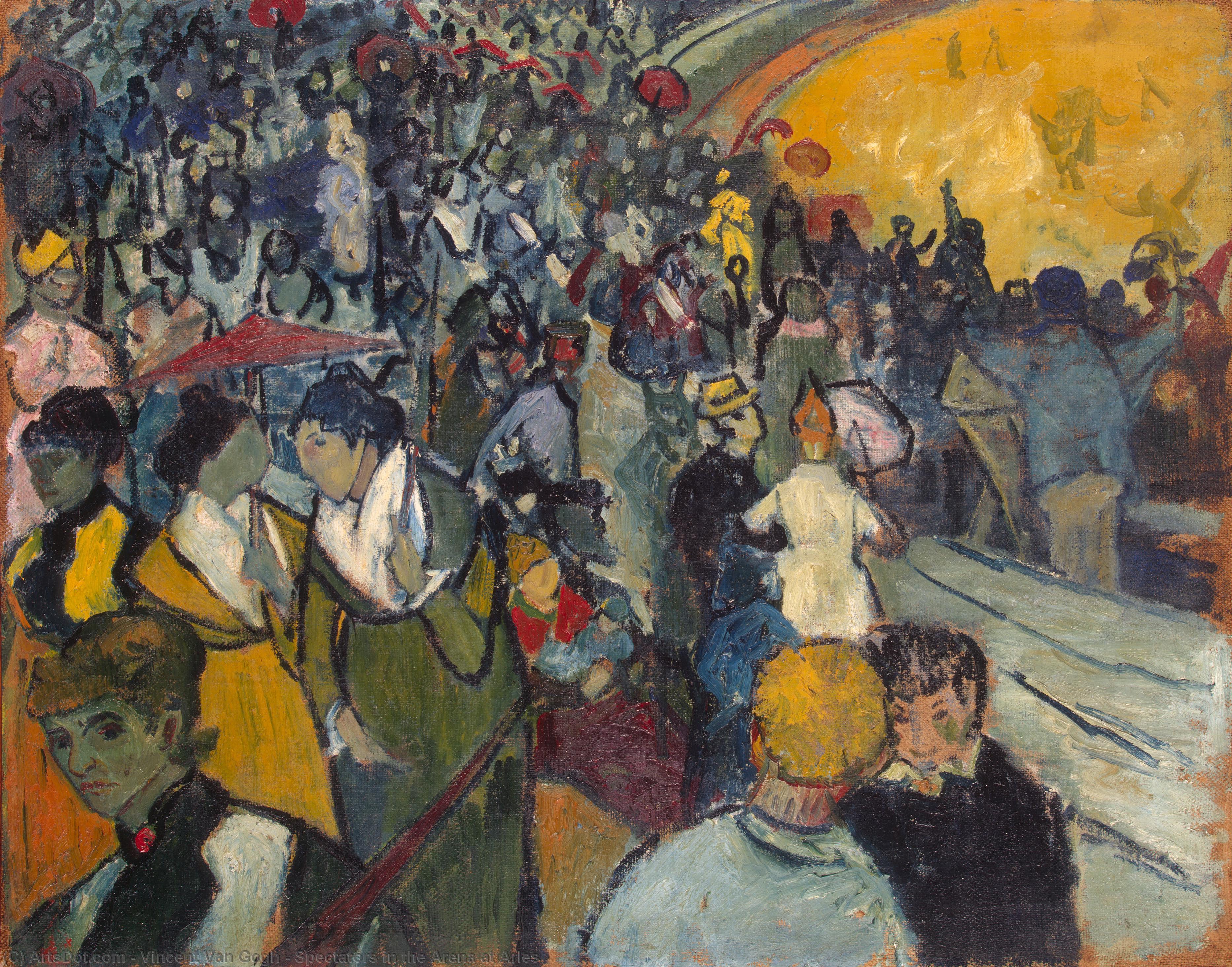 Order Art Reproductions Spectators in the Arena at Arles by Vincent Van Gogh (1853-1890, Netherlands) | ArtsDot.com