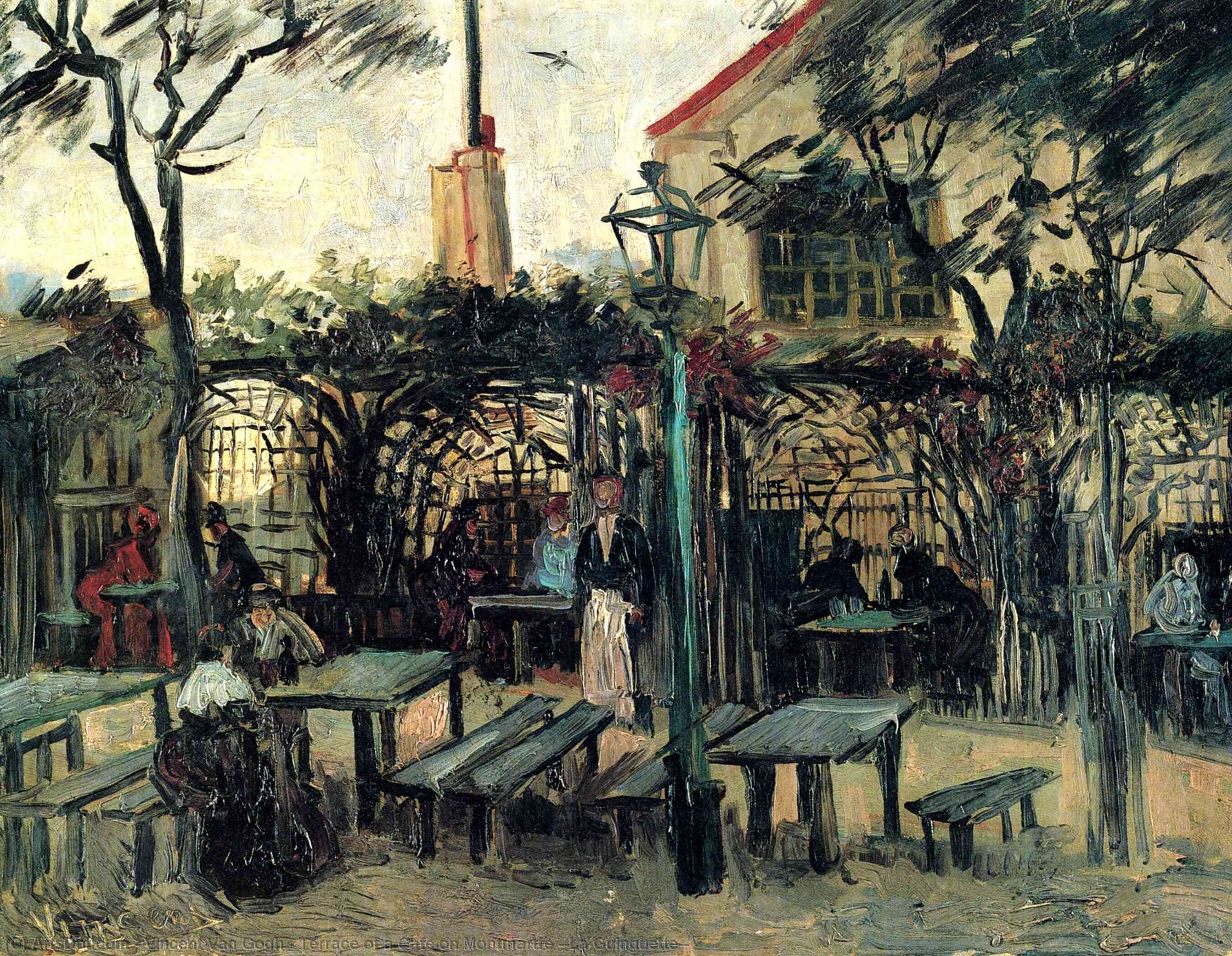 Buy Museum Art Reproductions Terrace of a Cafe on Montmartre ``La Guinguette``, 1886 by Vincent Van Gogh (1853-1890, Netherlands) | ArtsDot.com