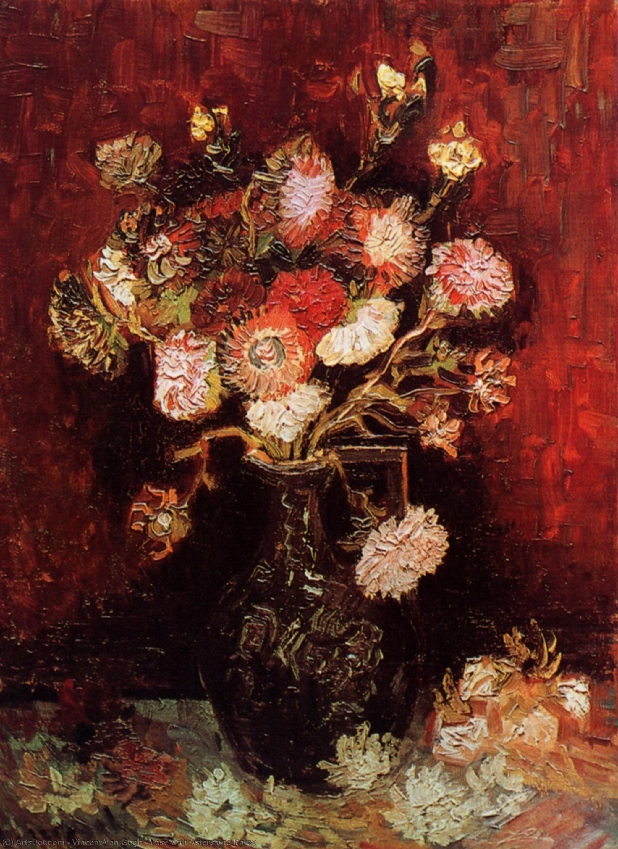 Order Art Reproductions Vase with Asters and Phlox, 1886 by Vincent Van Gogh (1853-1890, Netherlands) | ArtsDot.com