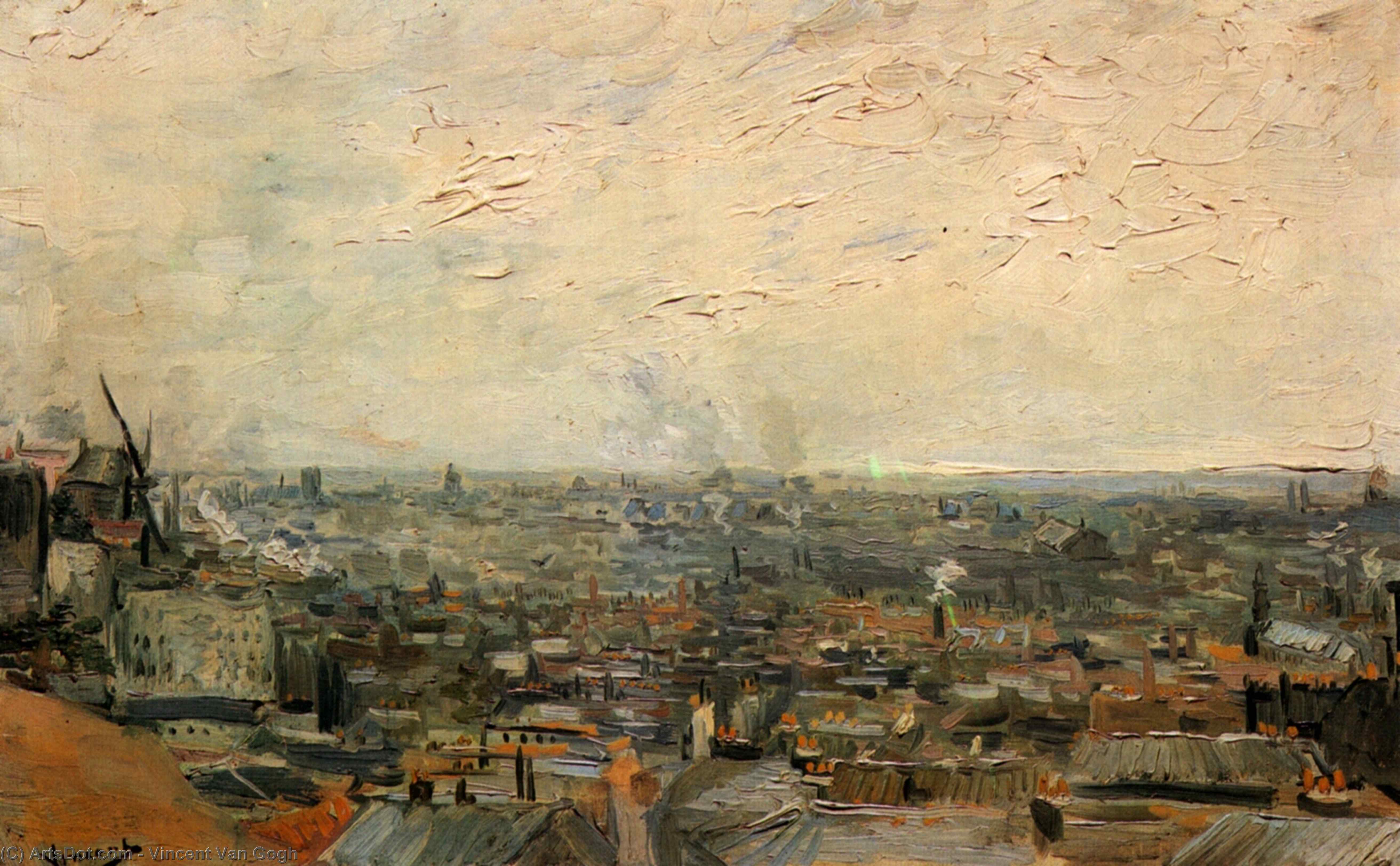 Ordinare Riproduzioni Di Quadri Vista di Parigi da Montmartre, 1886 di Vincent Van Gogh (1853-1890, Netherlands) | ArtsDot.com