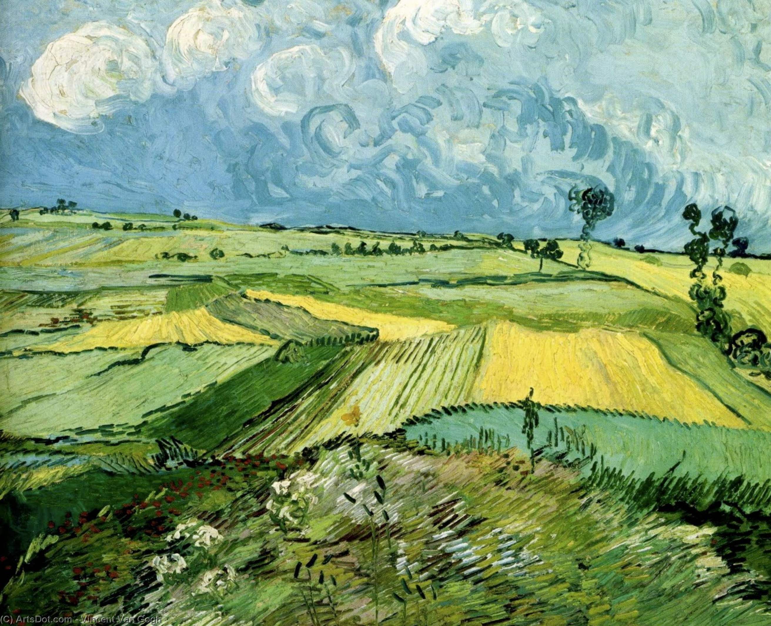 Buy Museum Art Reproductions Wheat Fields at Auvers Under Clouded Sky by Vincent Van Gogh (1853-1890, Netherlands) | ArtsDot.com