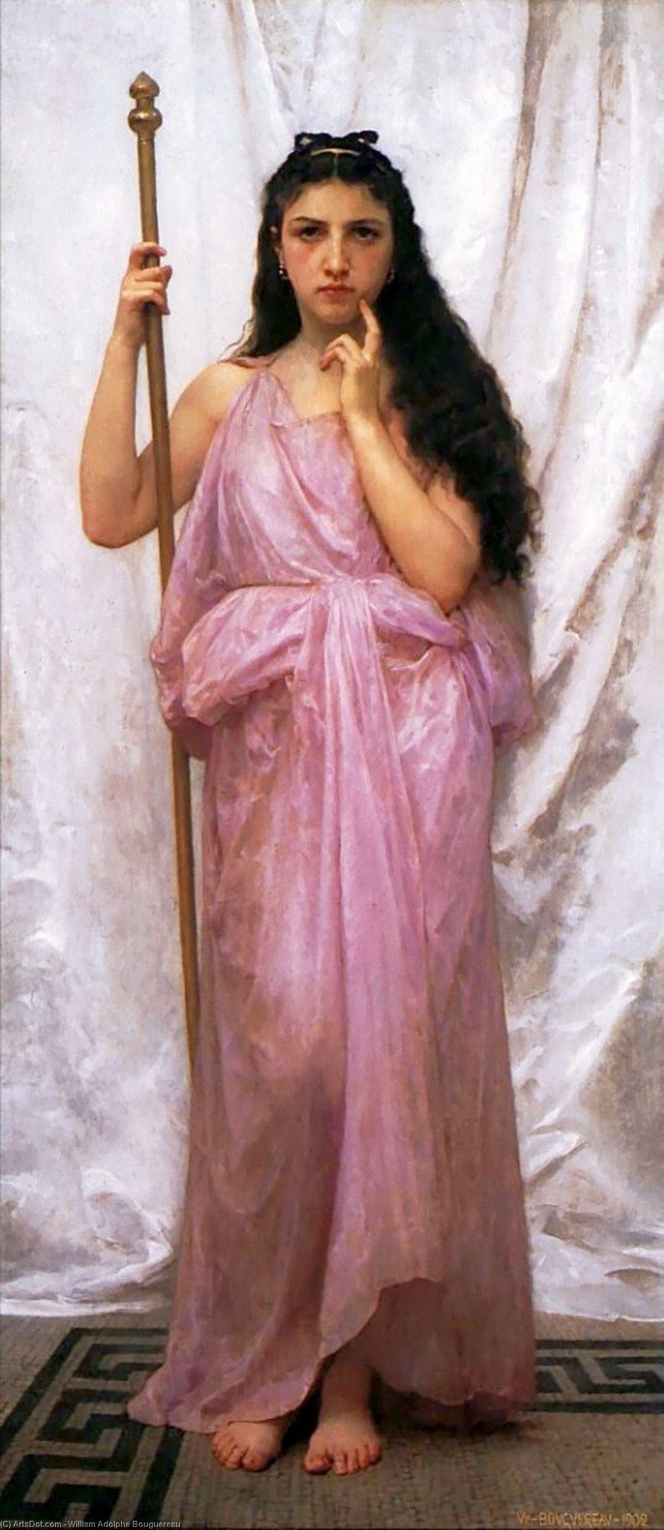 Order Paintings Reproductions Young Priestess by William Adolphe Bouguereau (1825-1905, France) | ArtsDot.com