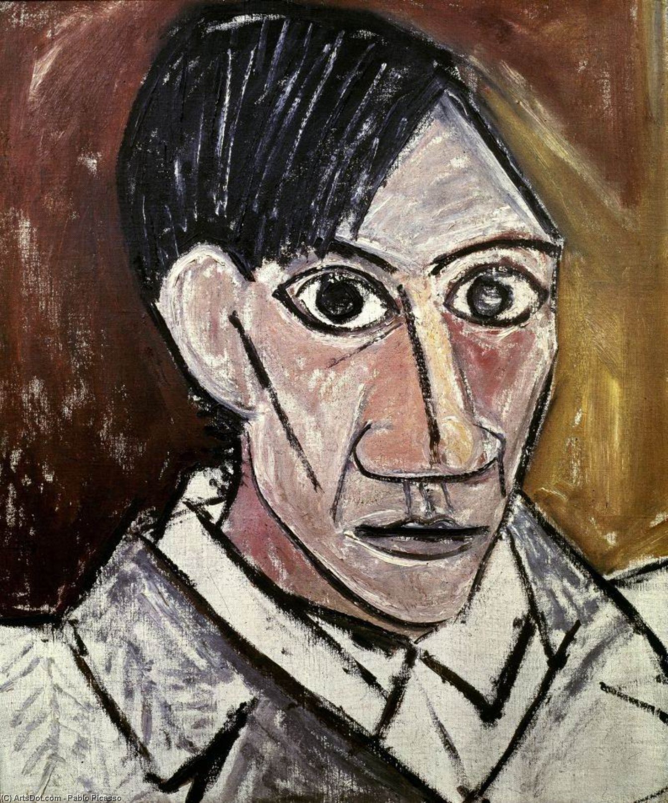 Order Oil Painting Replica Self Portrait, 1907 by Pablo Picasso (Inspired By) (1881-1973, Spain) | ArtsDot.com