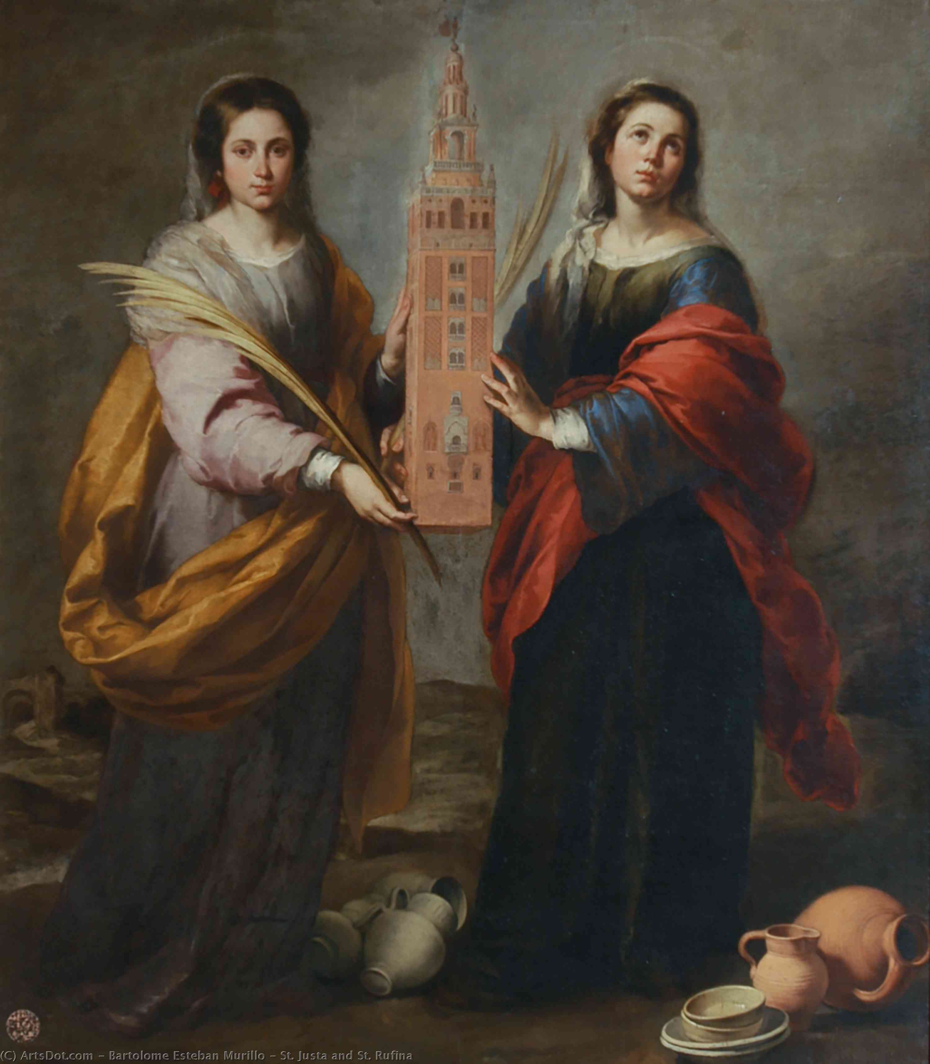 Buy Museum Art Reproductions St. Justa and St. Rufina by Bartolome Esteban Murillo (1618-1682, Spain) | ArtsDot.com