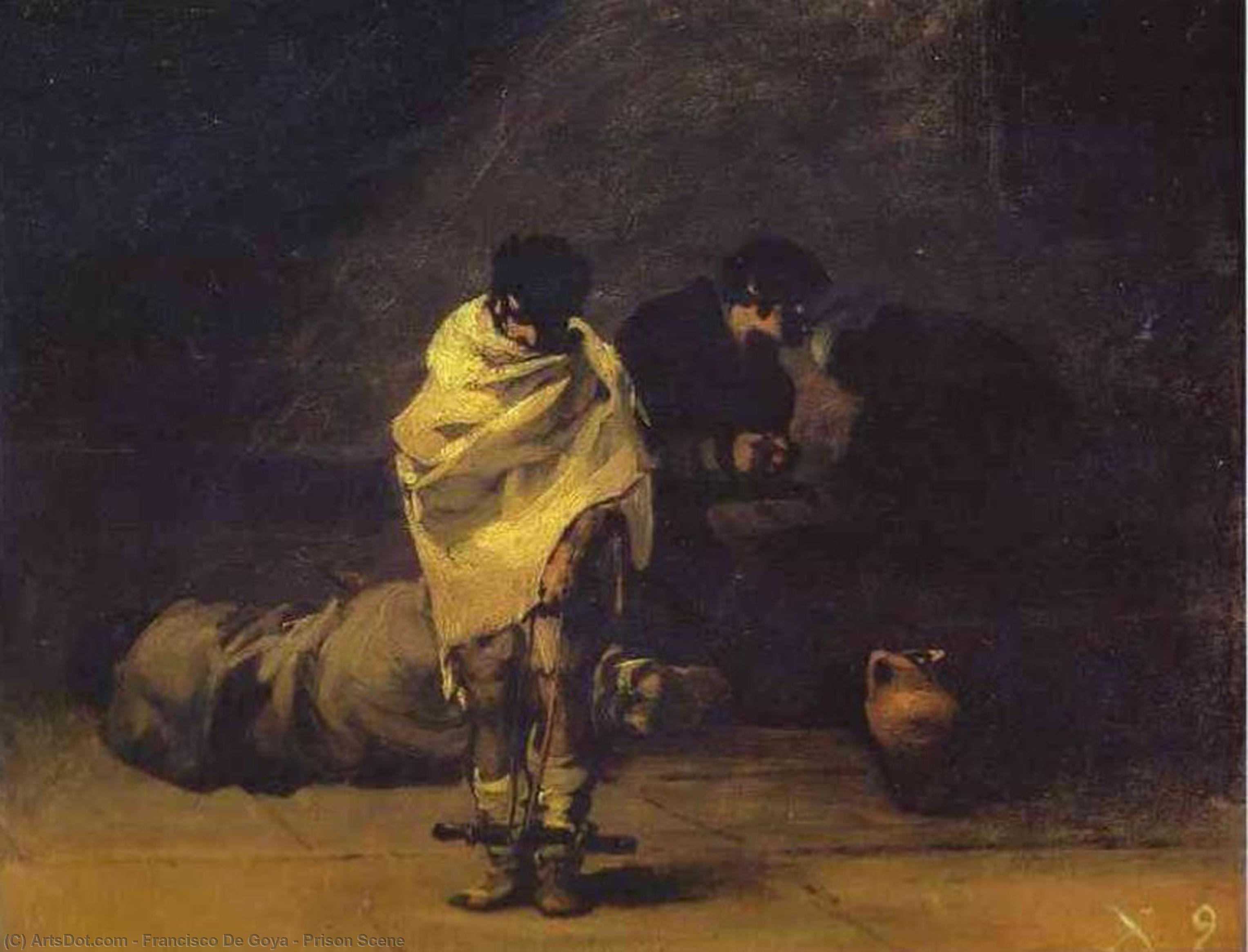 Order Paintings Reproductions Prison Scene by Francisco De Goya (1746-1828, Spain) | ArtsDot.com