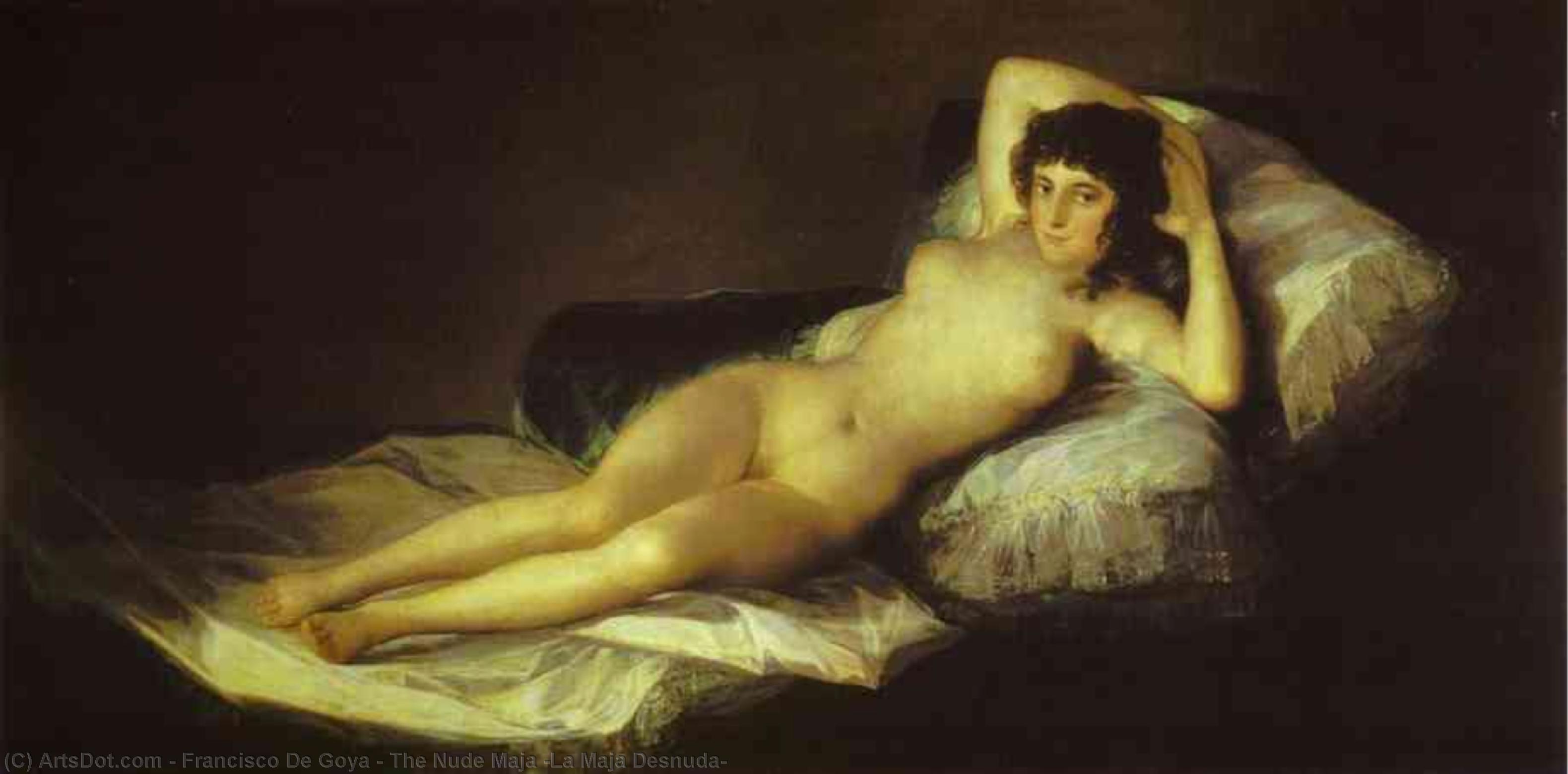 Order Artwork Replica The Nude Maja (La Maja Desnuda) by Francisco De Goya (1746-1828, Spain) | ArtsDot.com