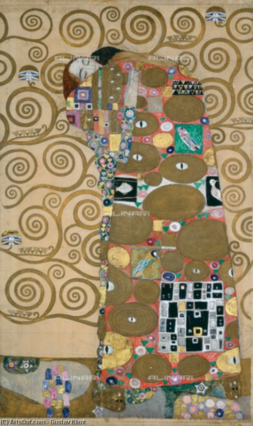 Buy Museum Art Reproductions 26.La satisfacción, modelo para el Friso Stoclet, hacia 1905-1909 by Gustave Klimt (1862-1918, Austria) | ArtsDot.com