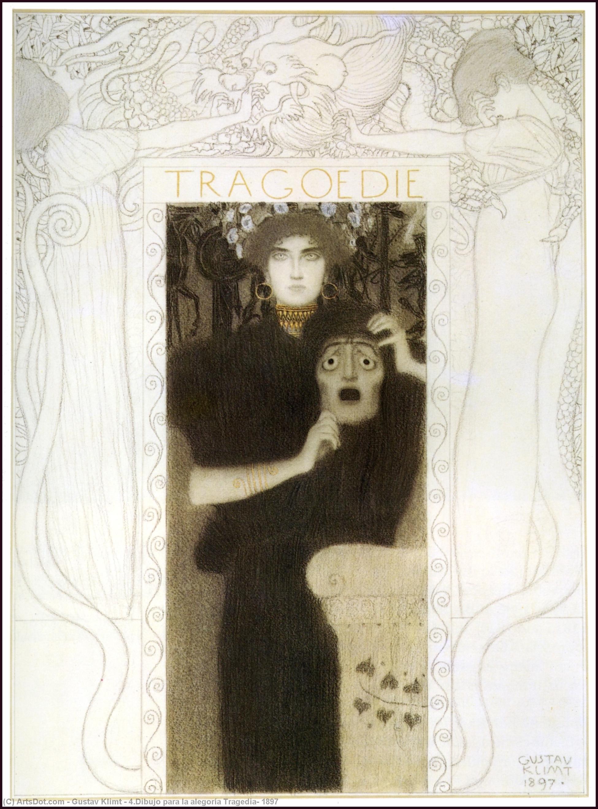 Buy Museum Art Reproductions 4.Dibujo para la alegoría Tragedia, 1897 by Gustave Klimt (1862-1918, Austria) | ArtsDot.com