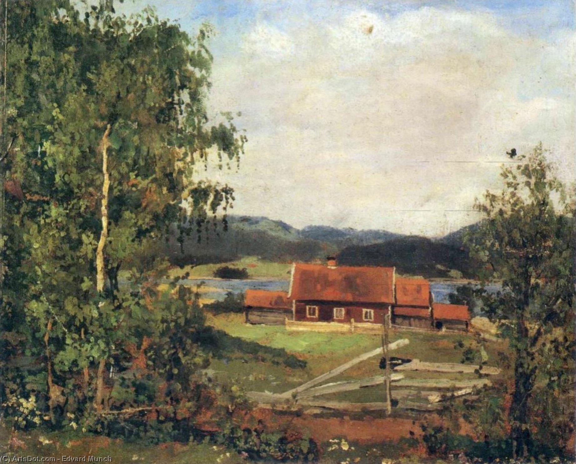Order Oil Painting Replica Landscape, maridalen about Oslo, 1881 by Edvard Munch (1863-1944, Sweden) | ArtsDot.com
