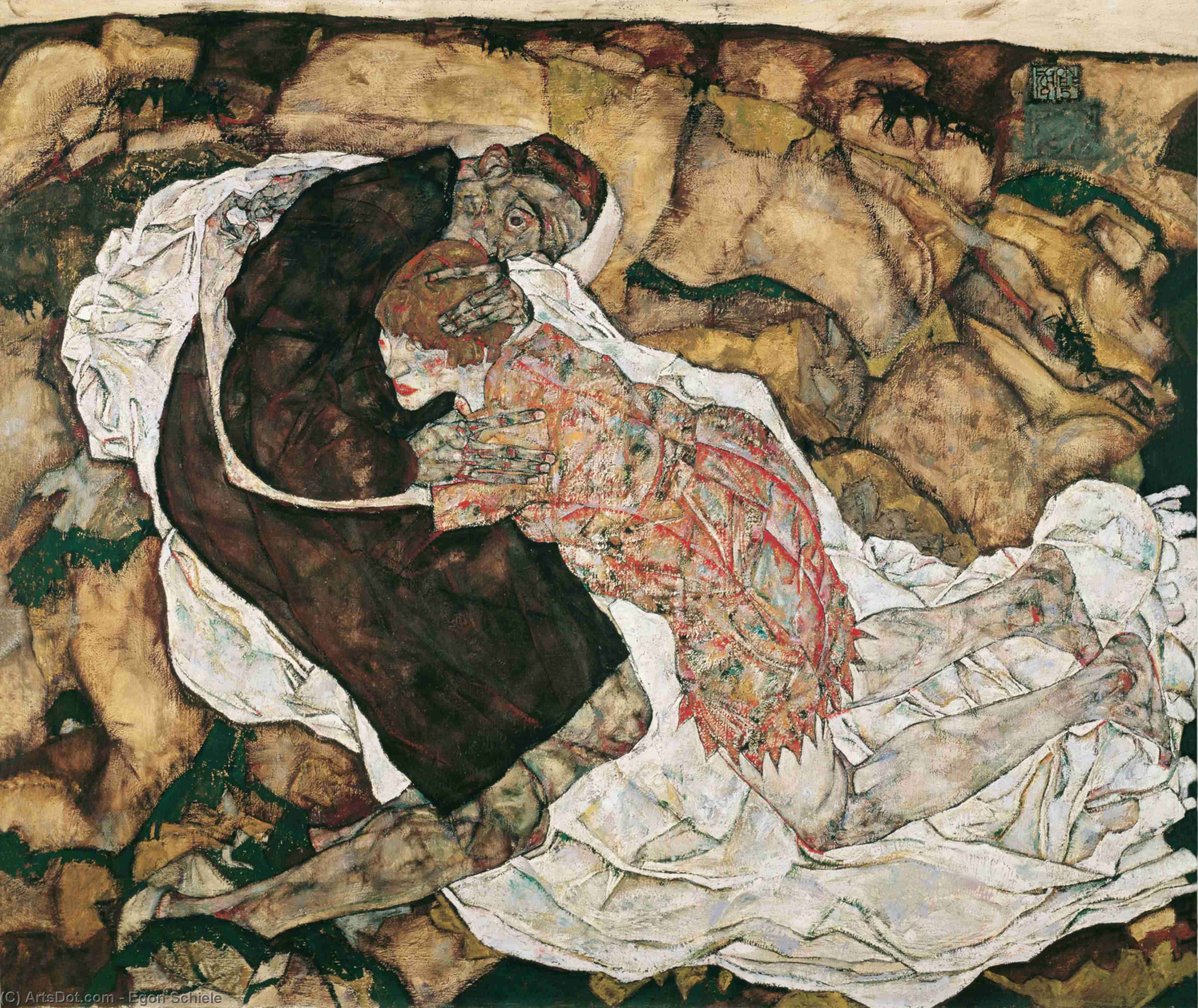 順序 手描き油絵 死と乙女, 1915 バイ Egon Schiele (1890-1918, Croatia) | ArtsDot.com