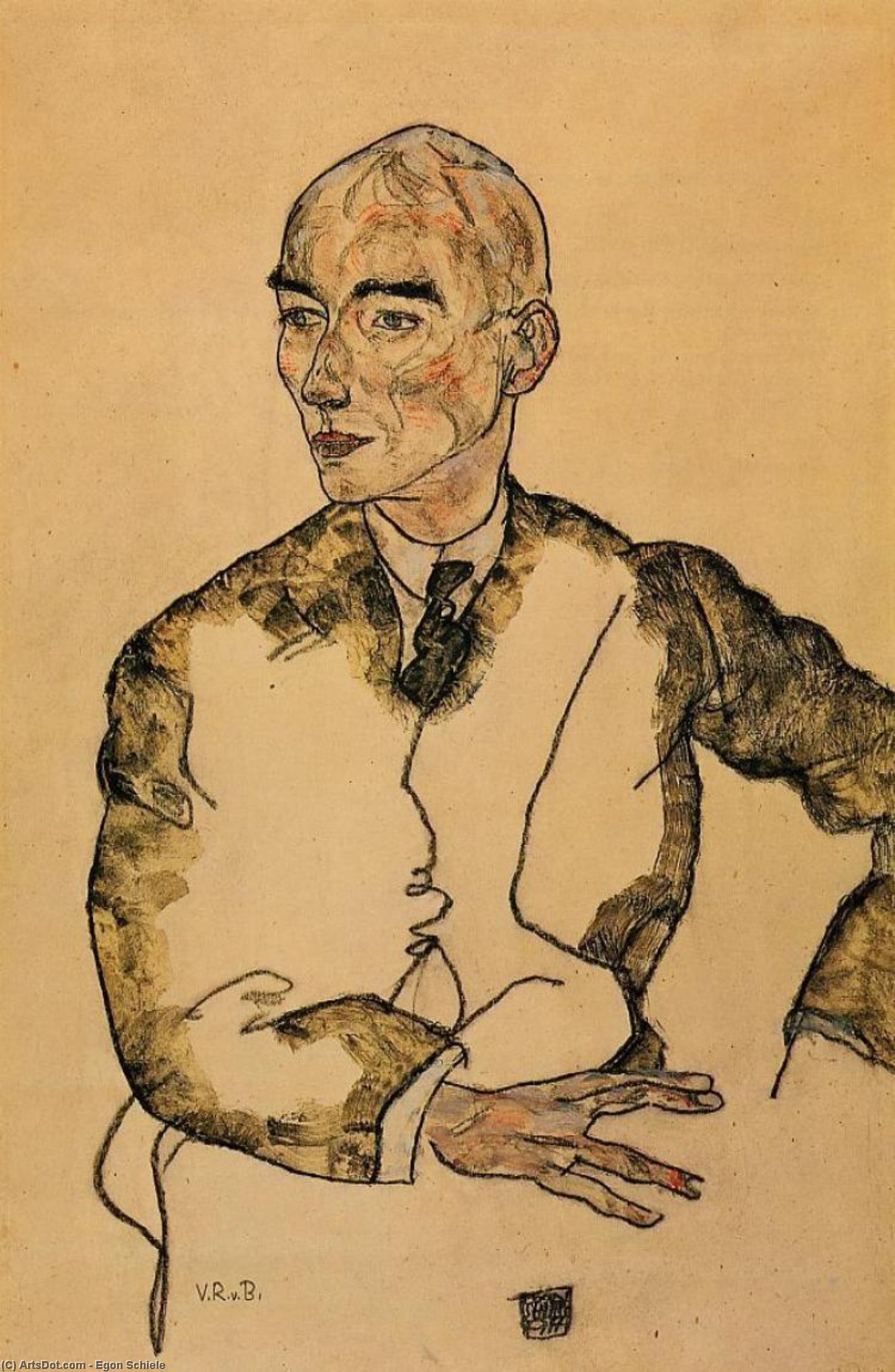 Buy Museum Art Reproductions Portrait of Dr. Viktor Ritter von Bauer, 1917 by Egon Schiele (1890-1918, Croatia) | ArtsDot.com