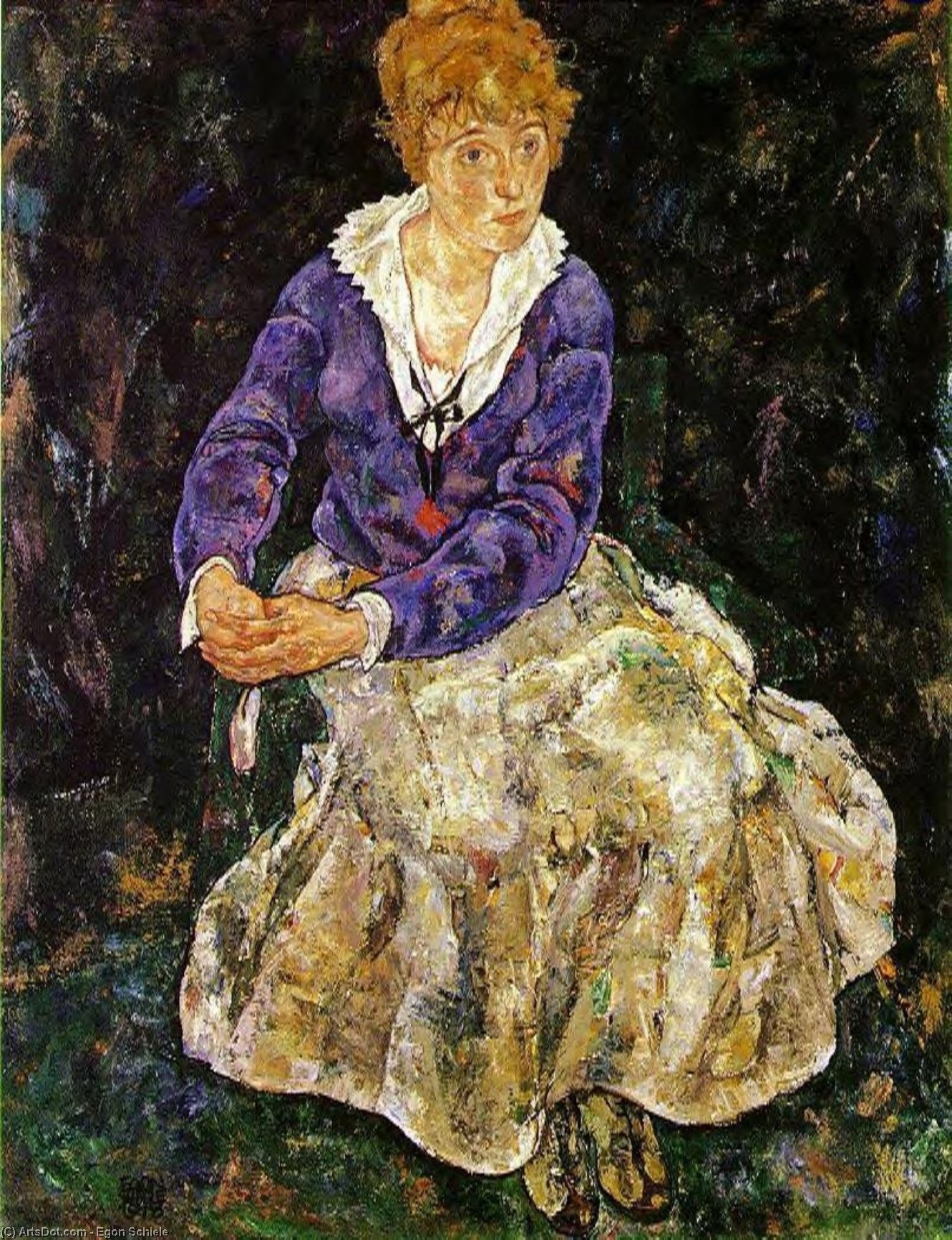 Buy Museum Art Reproductions Portrait of the Artist`s Wife, Seated, 1918 by Egon Schiele (1890-1918, Croatia) | ArtsDot.com