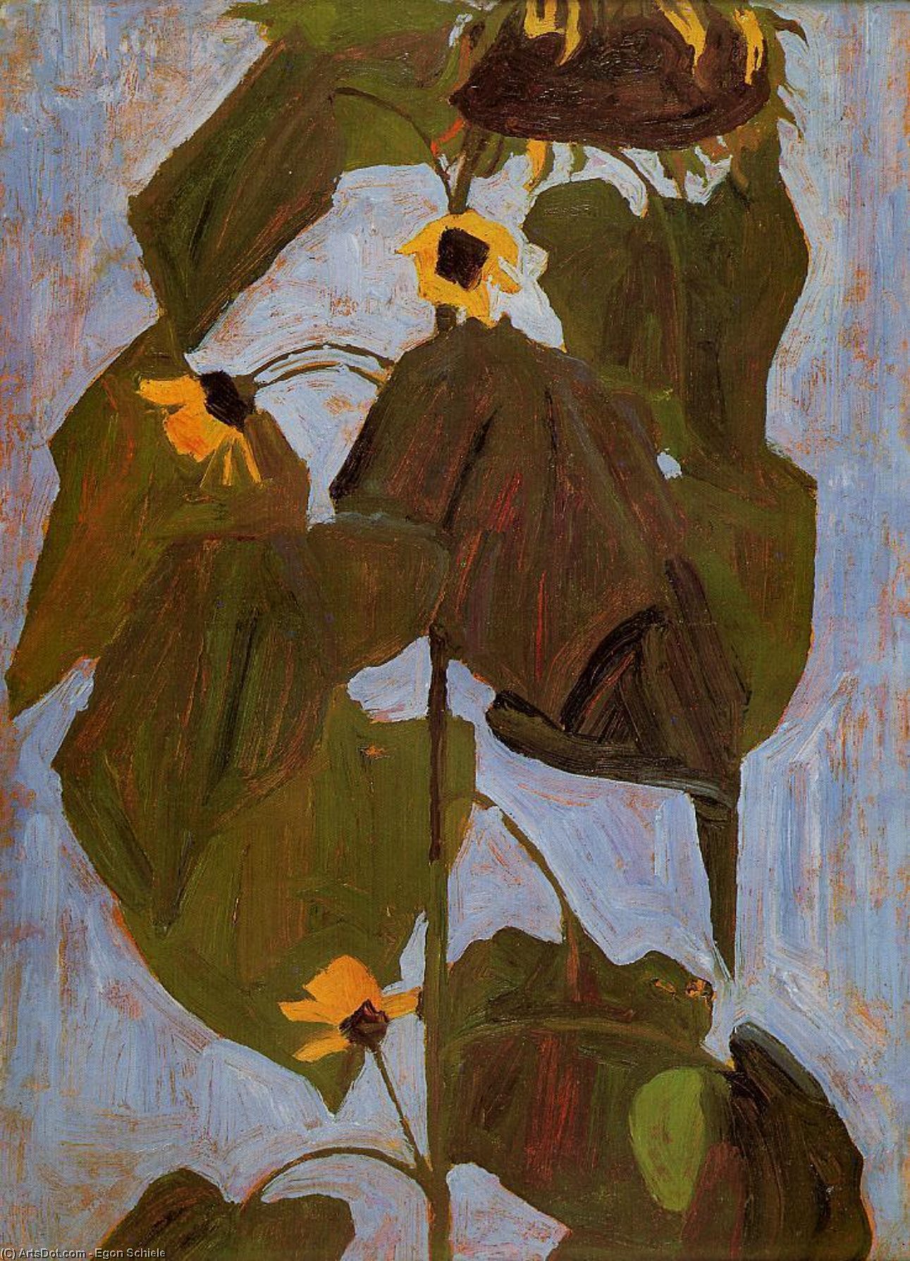 Buy Museum Art Reproductions Sunflower I, 1908 by Egon Schiele (1890-1918, Croatia) | ArtsDot.com