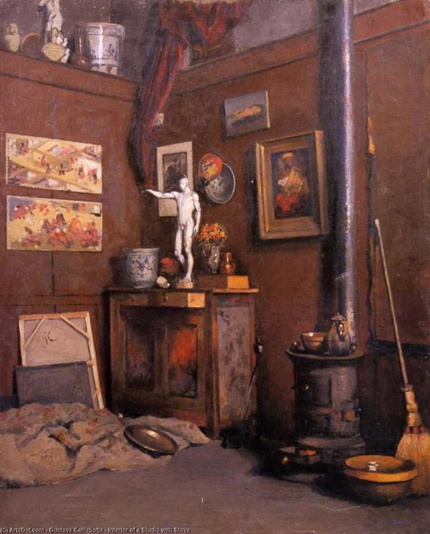 Buy Museum Art Reproductions Interior of a Studio with Stove, 1872 by Gustave Caillebotte (1848-1894, France) | ArtsDot.com