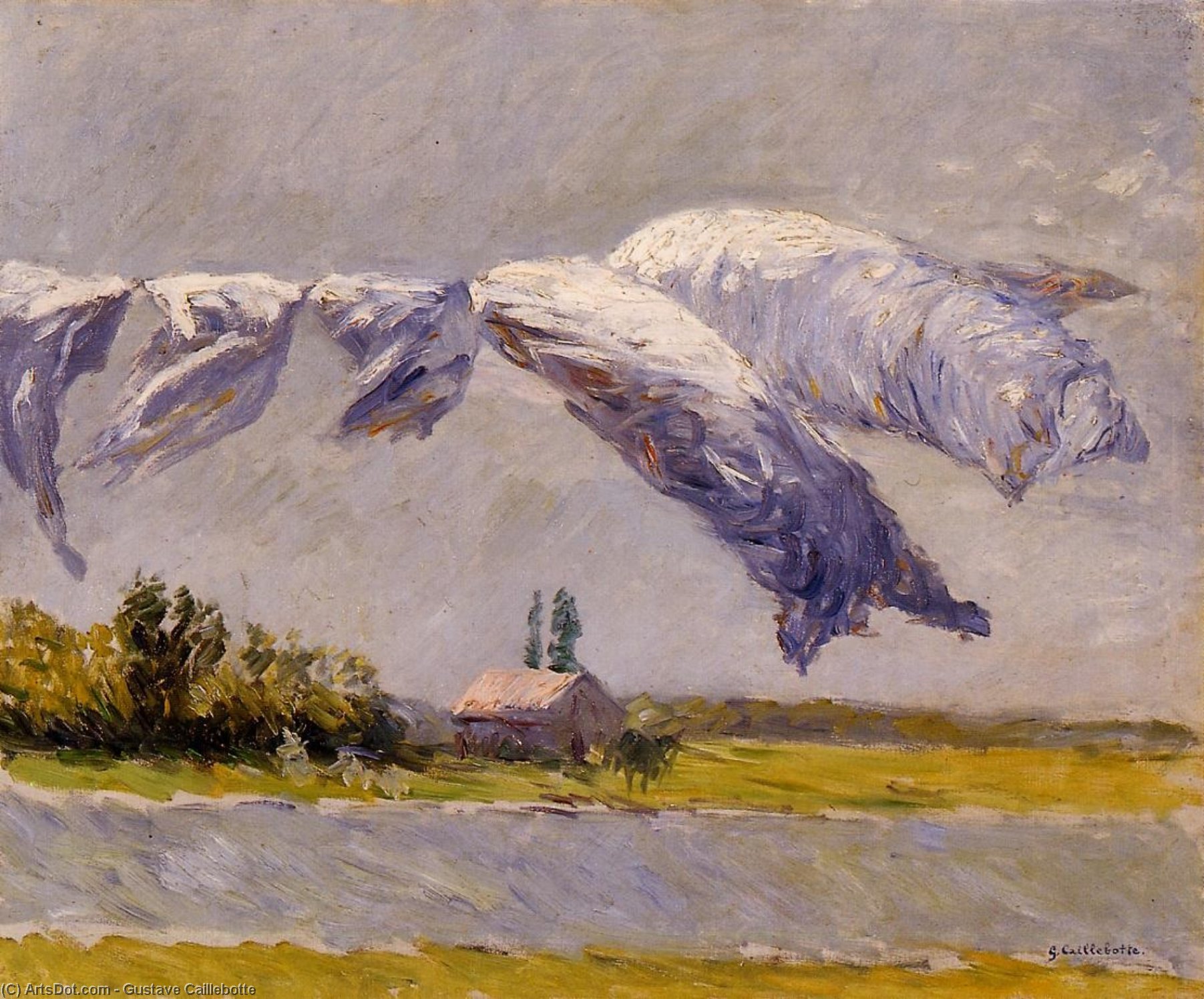 Order Artwork Replica Laundry Drying, Petit Gennevilliers, 1892 by Gustave Caillebotte (1848-1894, France) | ArtsDot.com
