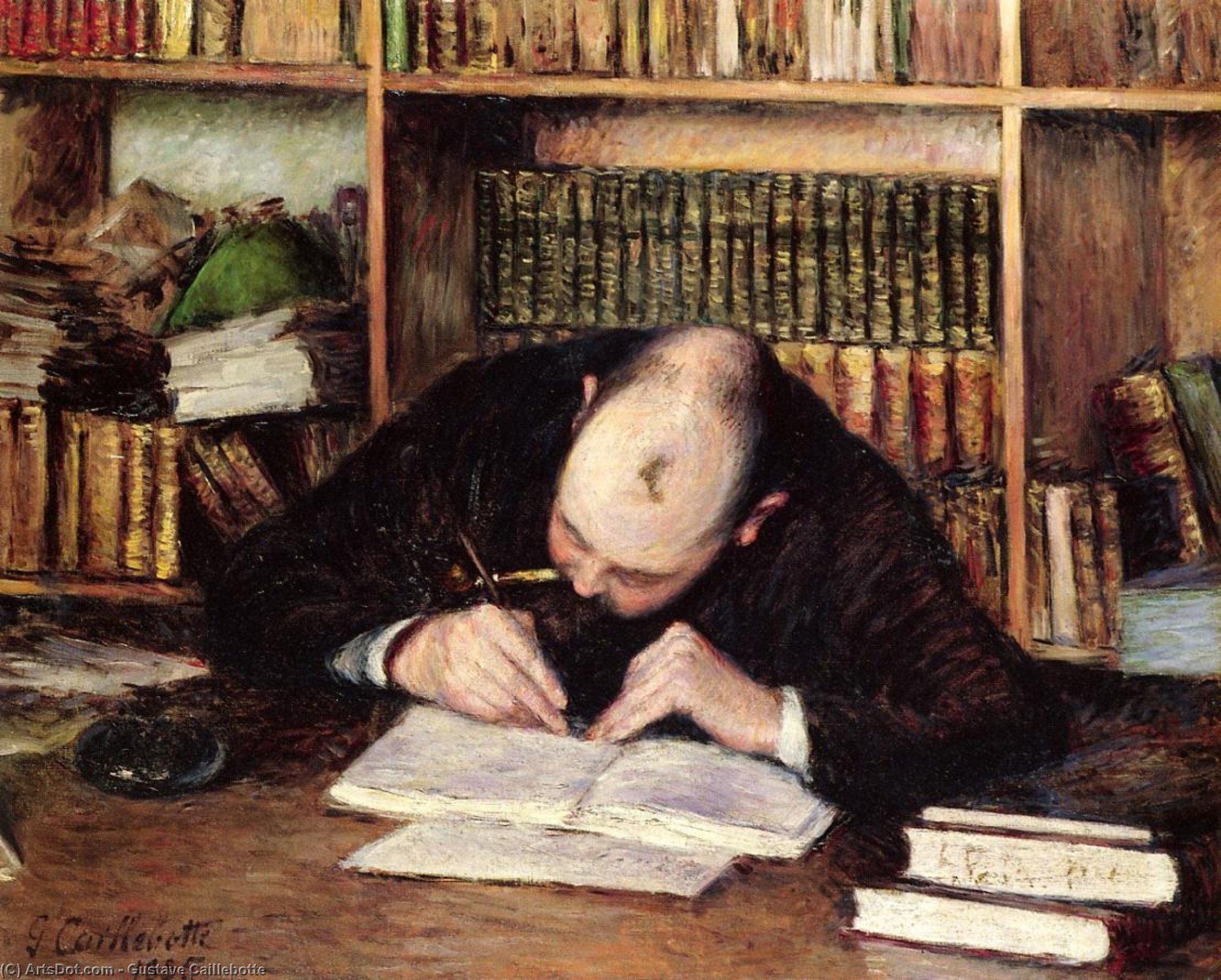 Buy Museum Art Reproductions Portrait of a Man Writing in His Study, 1885 by Gustave Caillebotte (1848-1894, France) | ArtsDot.com
