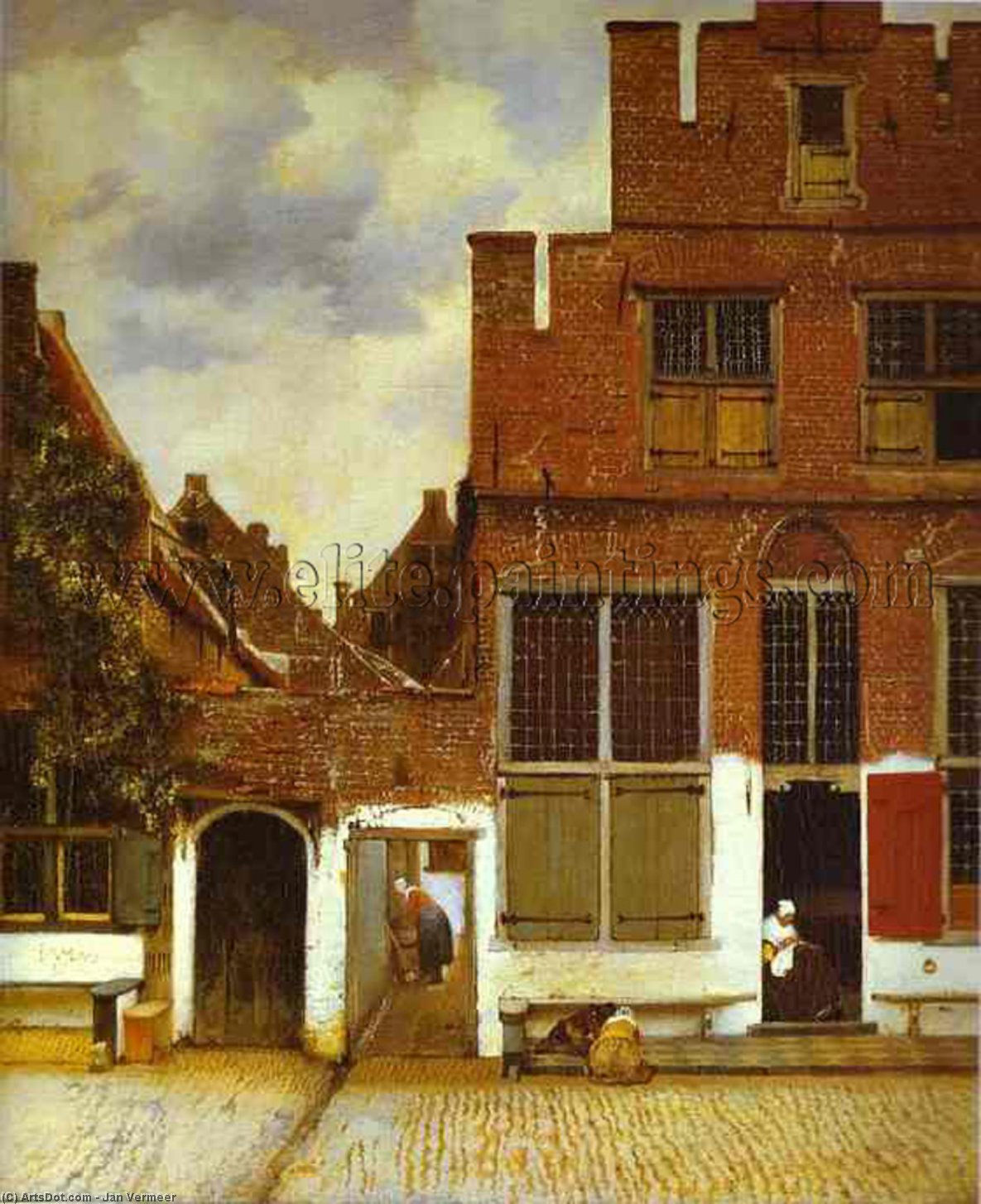 Buy Museum Art Reproductions Street in Delfi by Johannes Vermeer (1632-1675, Netherlands) | ArtsDot.com