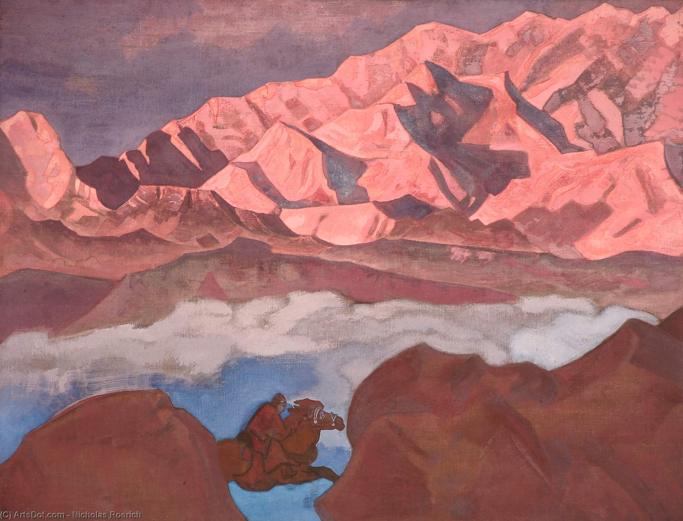 Order Oil Painting Replica He who hastens, 1924 by Nicholas Roerich (1874-1947, Russia) | ArtsDot.com