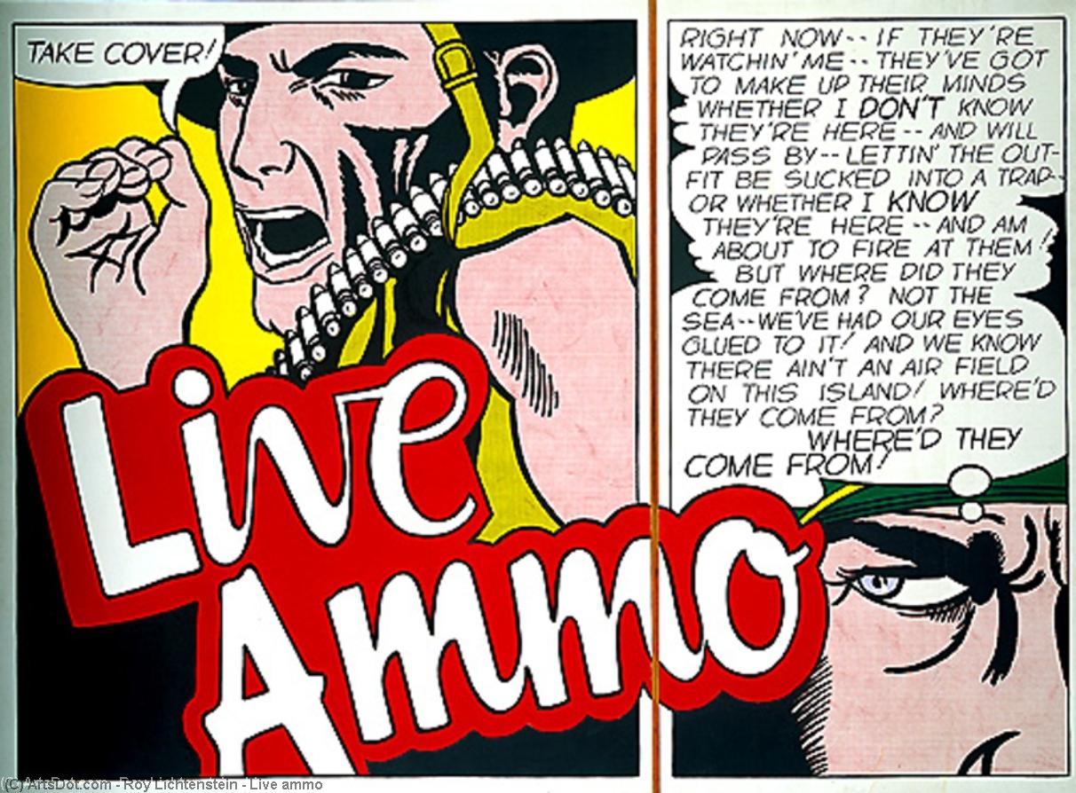 Order Paintings Reproductions Live ammo, 1962 by Roy Lichtenstein (Inspired By) (1923-1997, United States) | ArtsDot.com