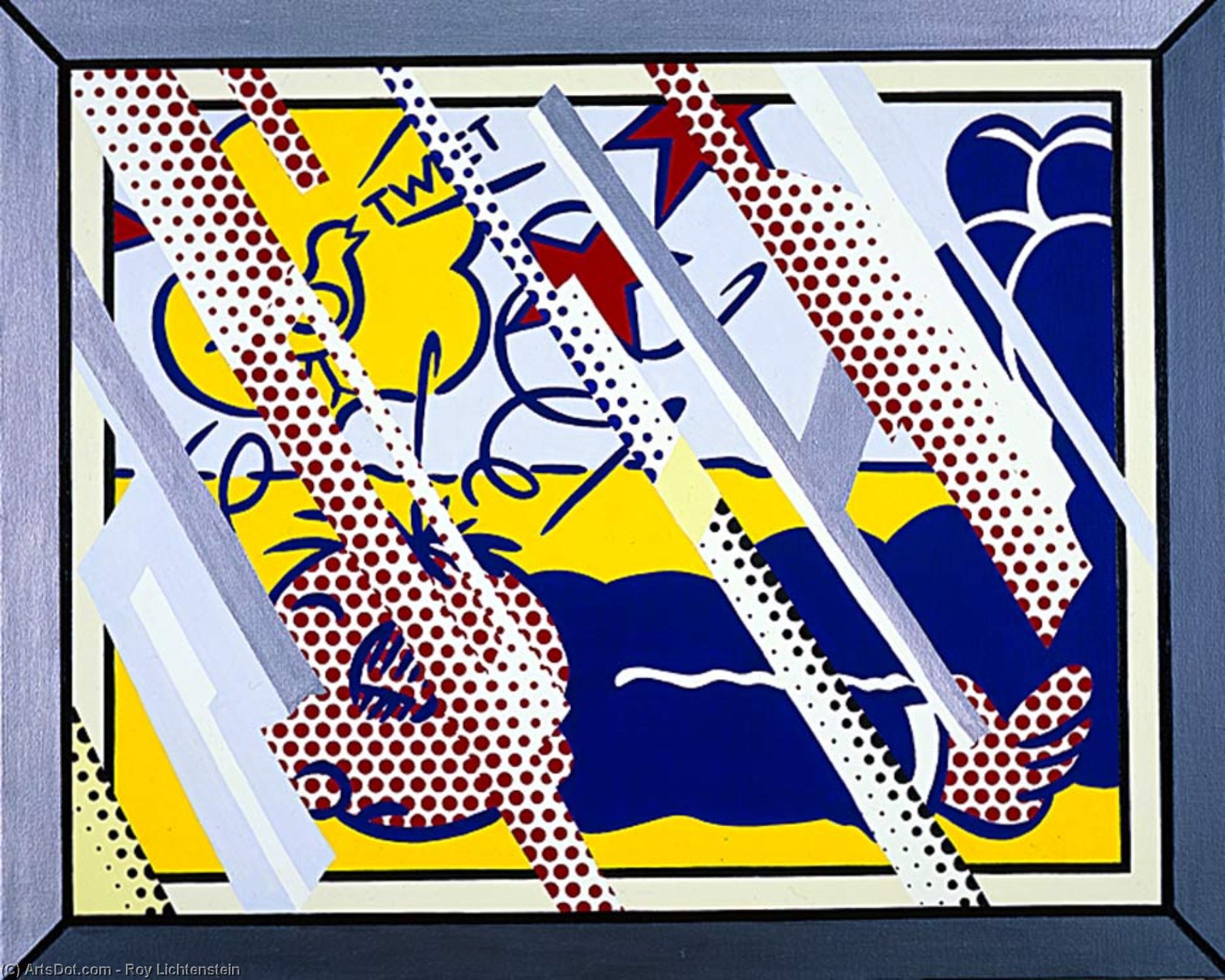 Order Oil Painting Replica Reflections Wimpy II, 1988 by Roy Lichtenstein (Inspired By) (1923-1997, United States) | ArtsDot.com