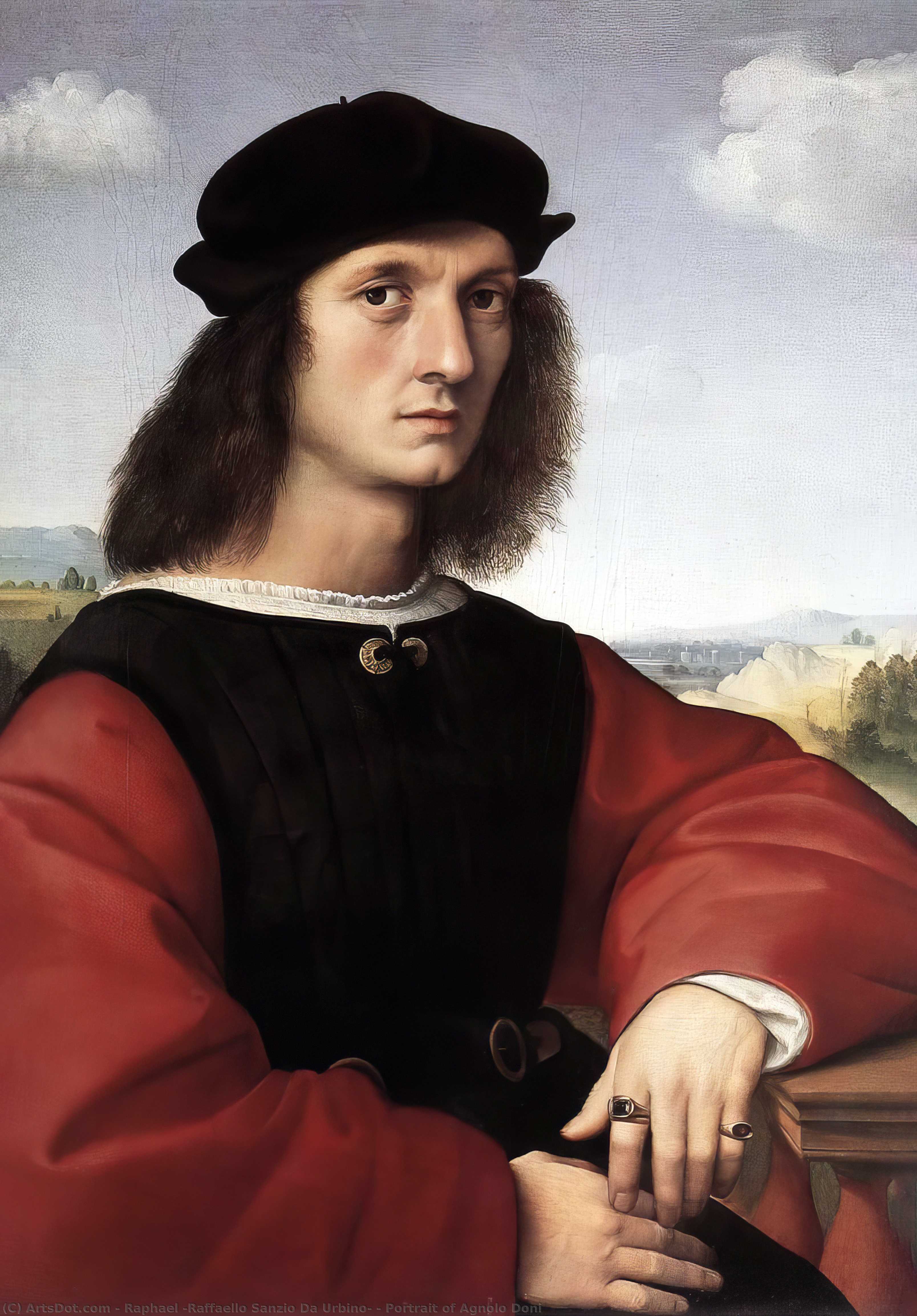 Order Paintings Reproductions Portrait of Agnolo Doni by Raphael (Raffaello Sanzio Da Urbino) (1483-1520, Italy) | ArtsDot.com