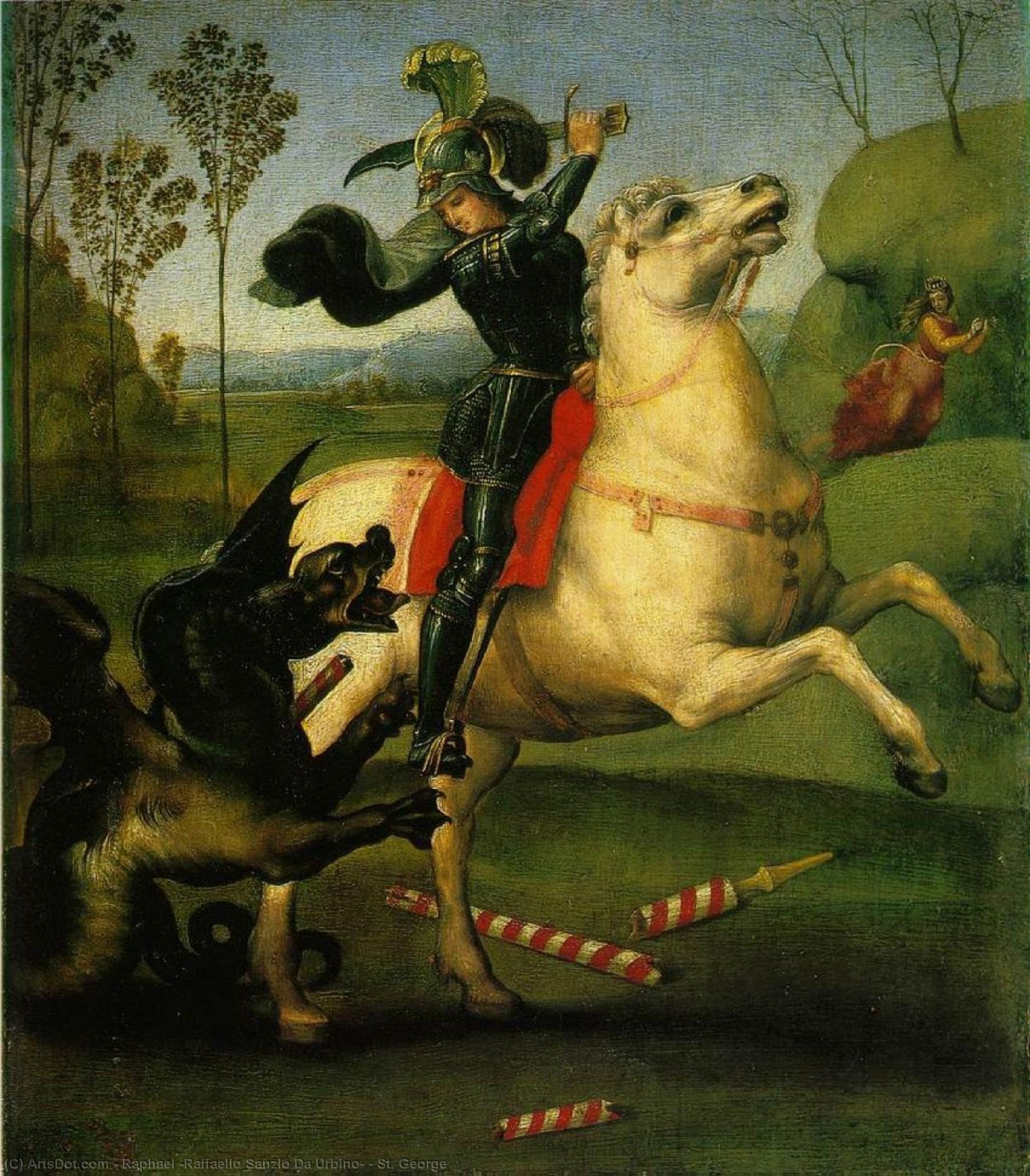 Buy Museum Art Reproductions St. George by Raphael (Raffaello Sanzio Da Urbino) (1483-1520, Italy) | ArtsDot.com