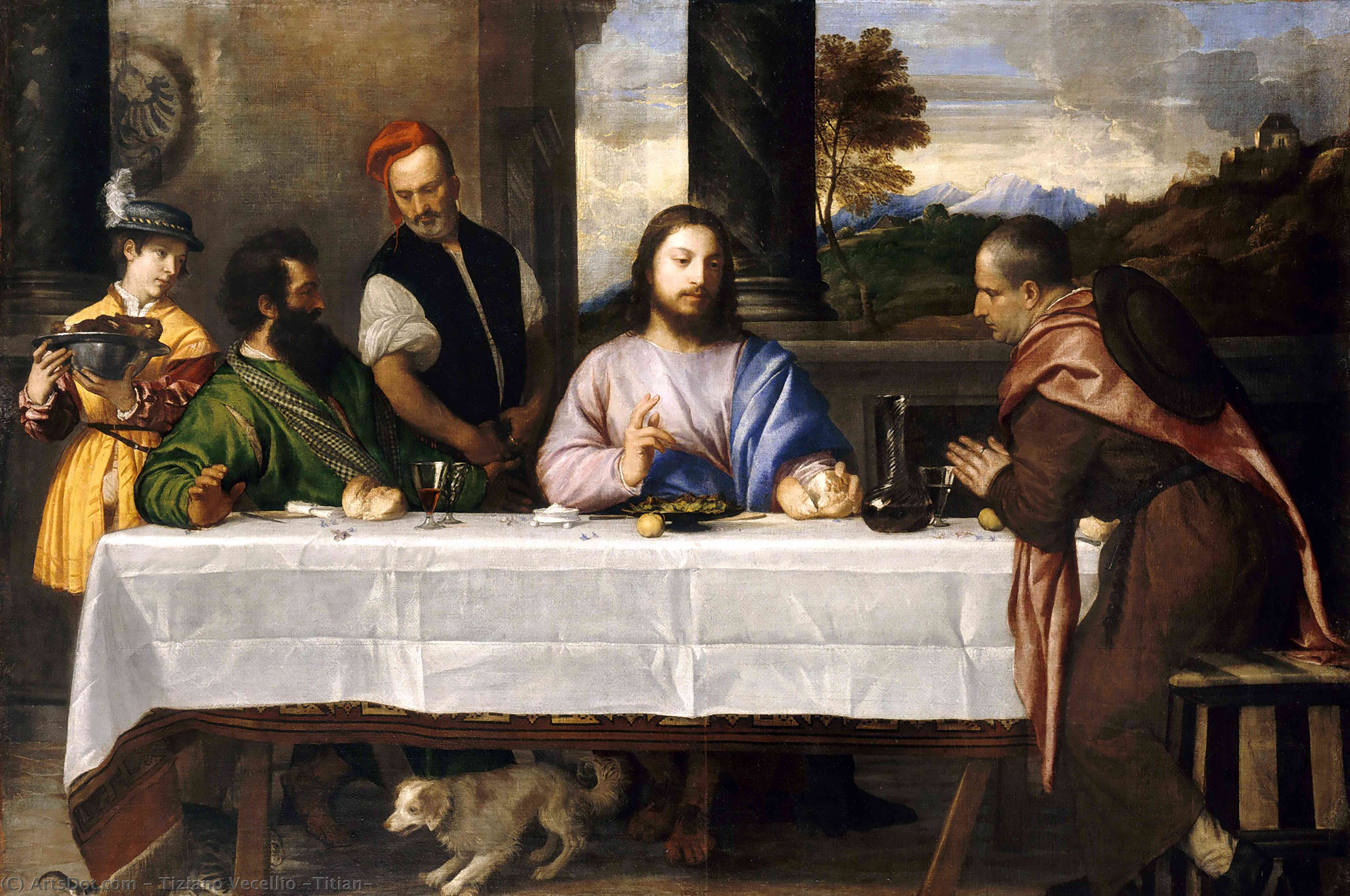 Buy Museum Art Reproductions The Supper at Emmaus, 1560 by Tiziano Vecellio (Titian) (1490-1576, Italy) | ArtsDot.com