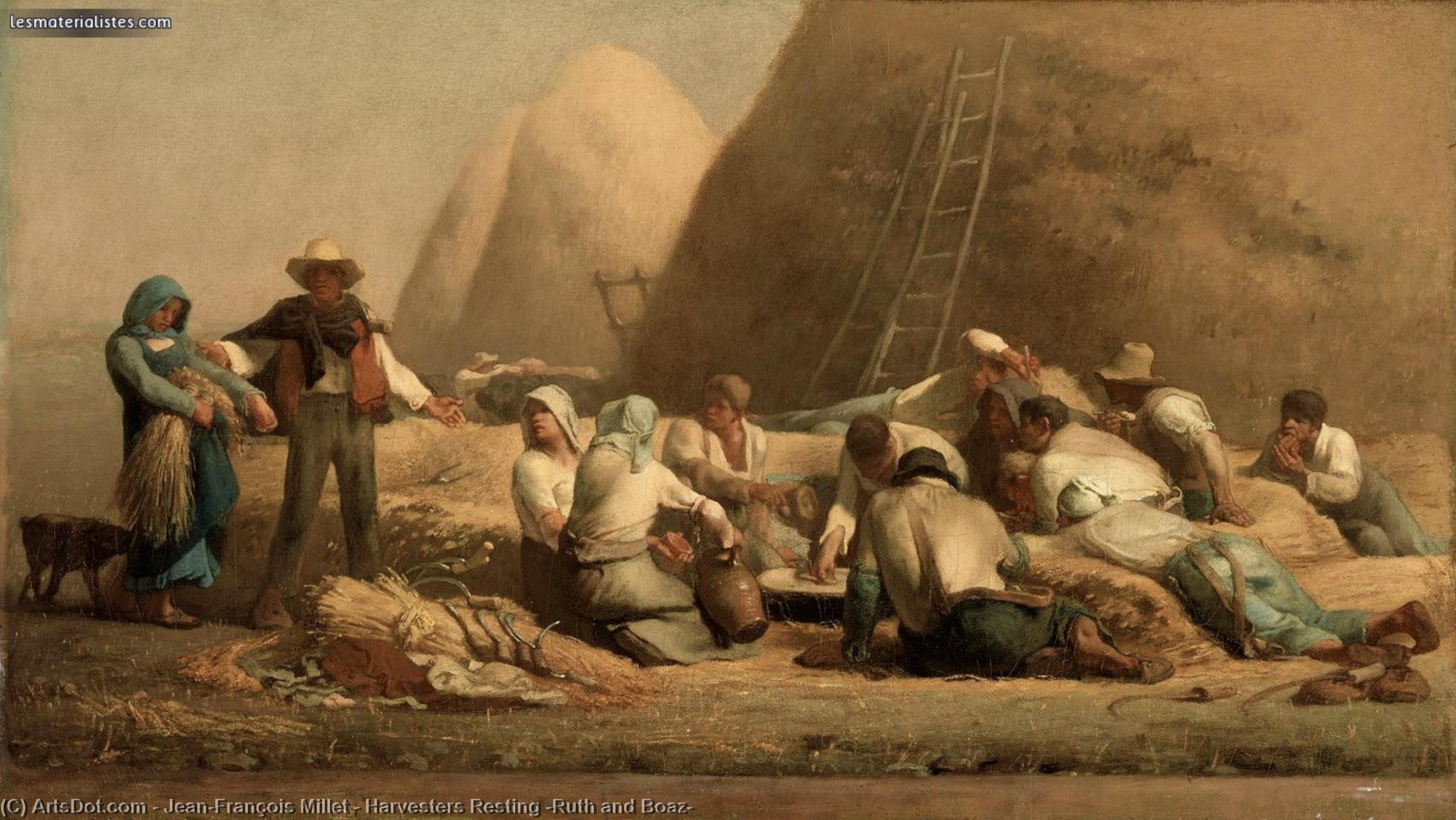Order Oil Painting Replica Harvesters Resting (Ruth and Boaz) by Jean-François Millet (1814-1875, France) | ArtsDot.com
