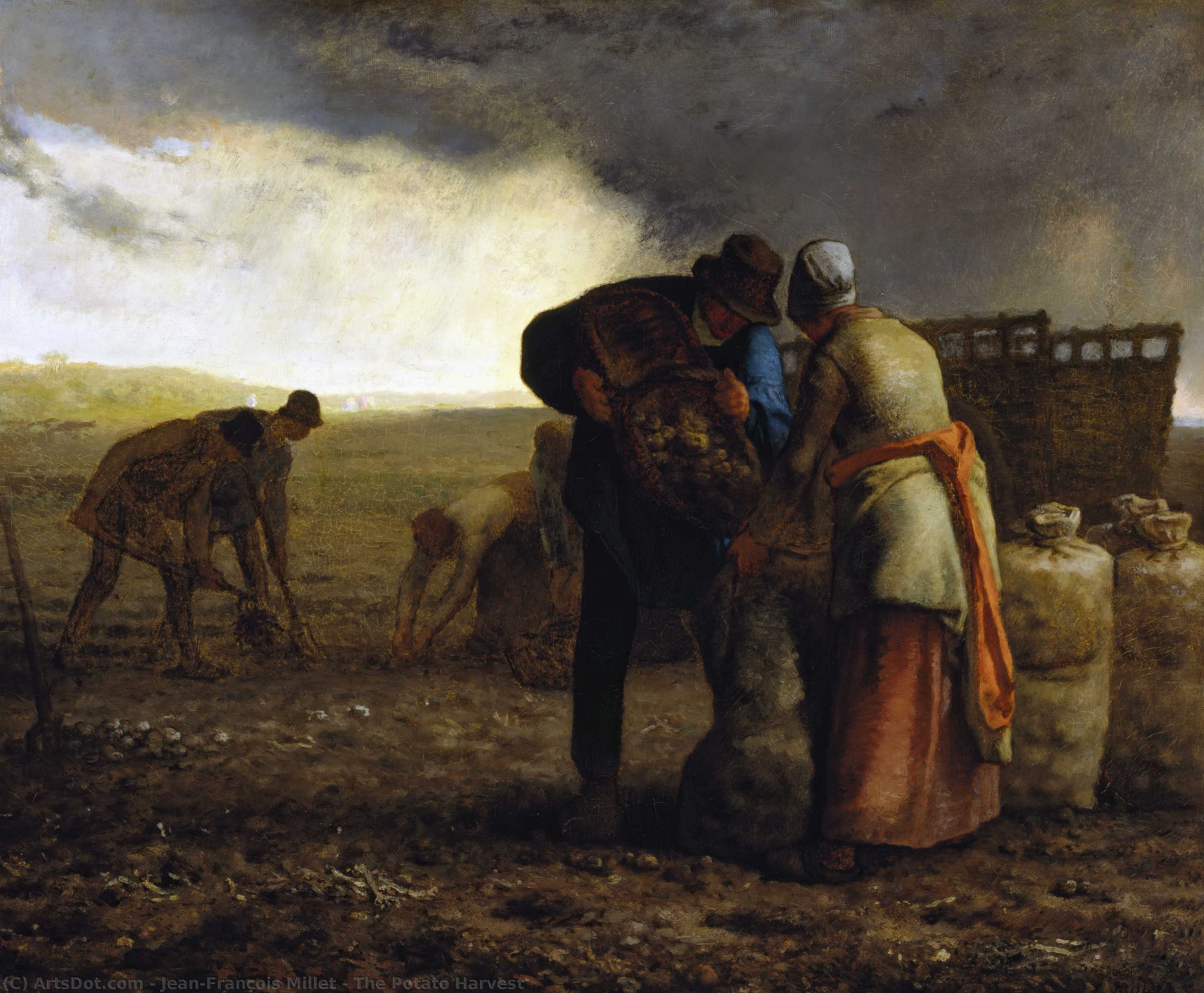 Order Oil Painting Replica The Potato Harvest by Jean-François Millet (1814-1875, France) | ArtsDot.com