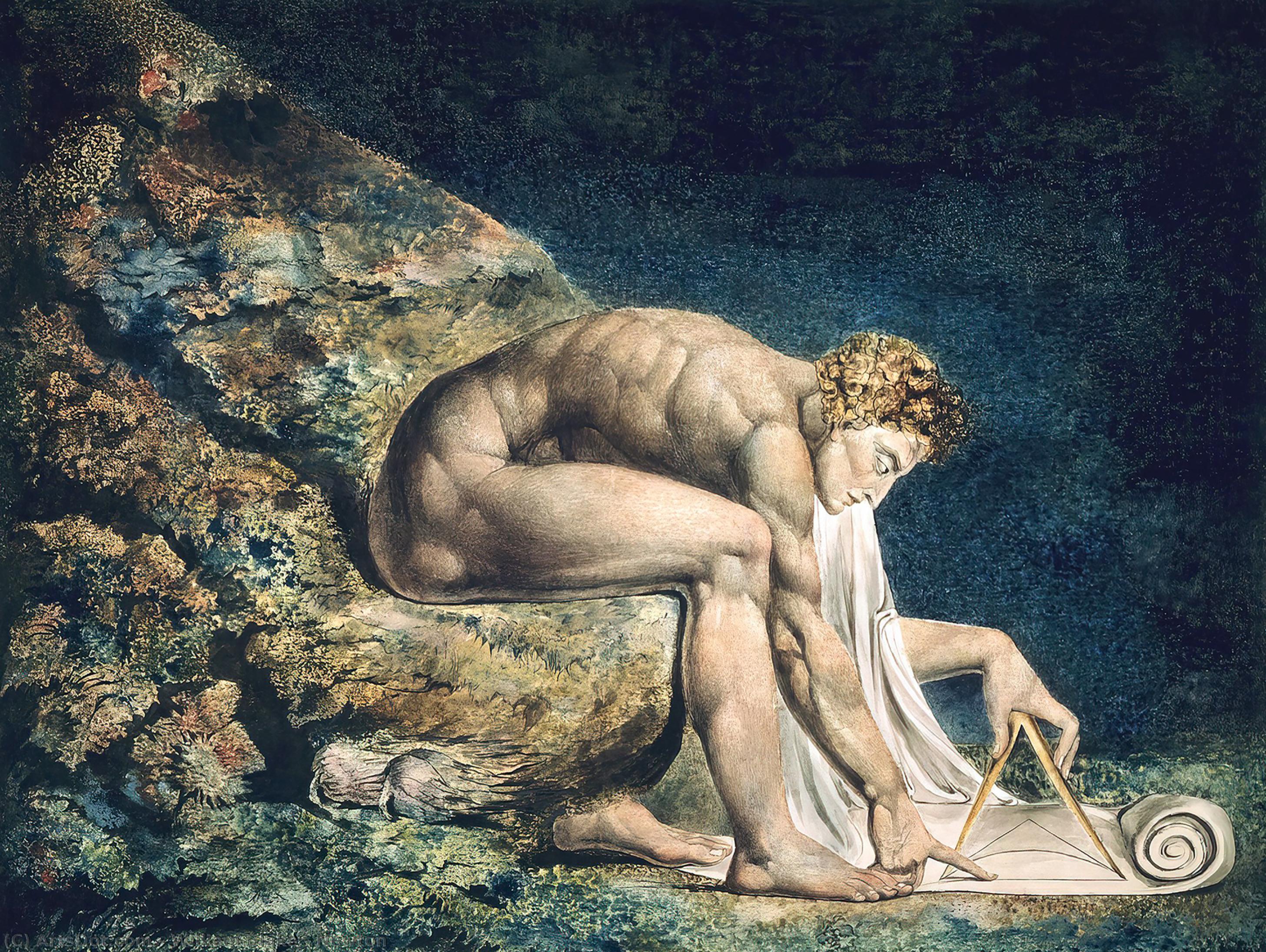 Order Oil Painting Replica Newton by William Blake (1757-1827, United Kingdom) | ArtsDot.com