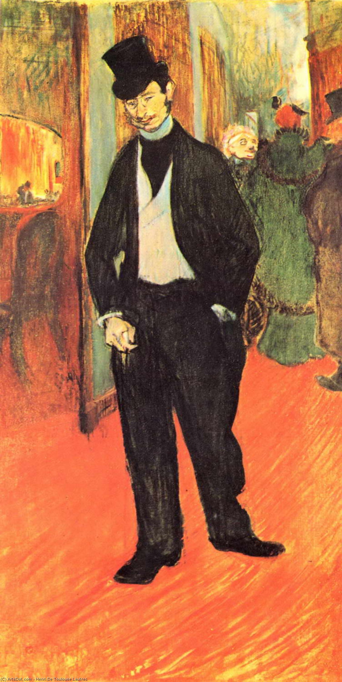 Buy Museum Art Reproductions Gabriel Tapié de Céleyran at the Comédie Française by Henri De Toulouse Lautrec (1864-1901, France) | ArtsDot.com