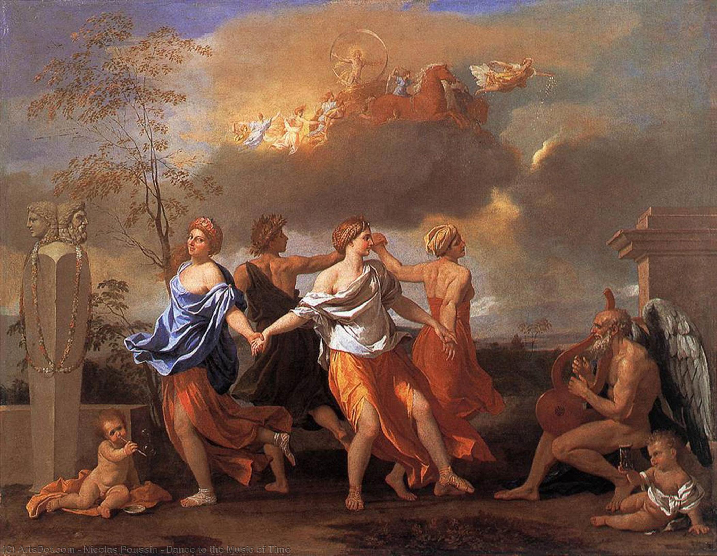 顺序 藝術再現 向时间音乐起舞, 1638 通过 Nicolas Poussin (1594-1665, France) | ArtsDot.com