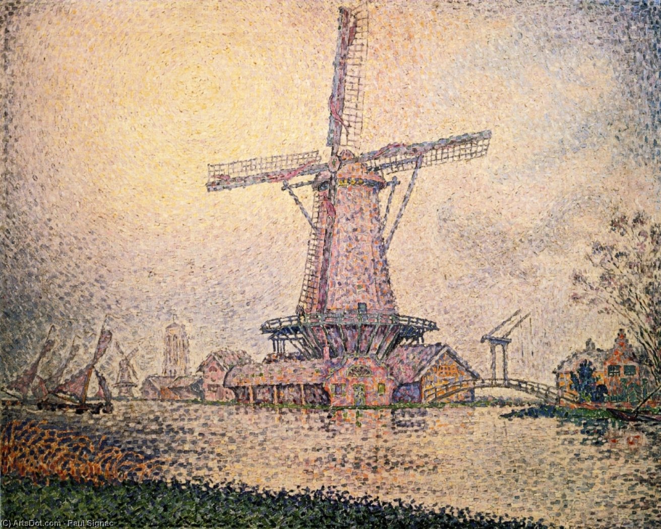 Buy Museum Art Reproductions Dutch Mill at Edam, 1898 by Paul Signac (1863-1935, France) | ArtsDot.com