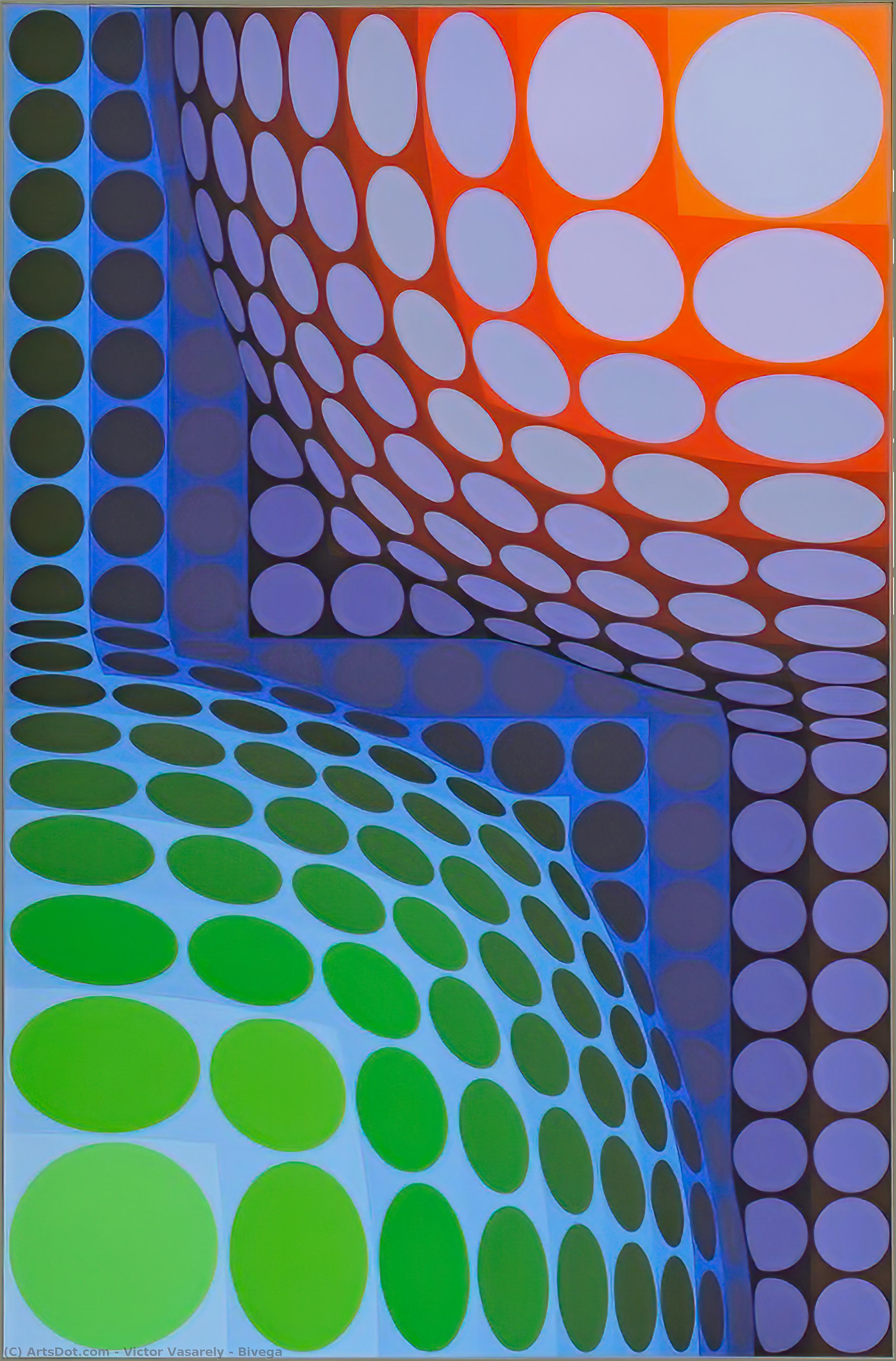 Order Paintings Reproductions Bivega by Victor Vasarely (Inspired By) (1906-1997, Croatia) | ArtsDot.com