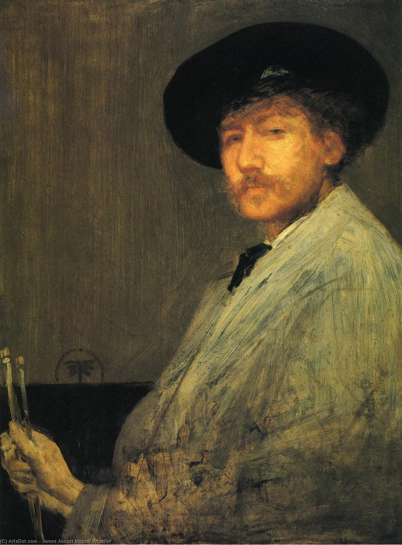 Order Art Reproductions Arrangement in Gray, Portrait of the Painter by James Abbott Mcneill Whistler (1834-1903, United States) | ArtsDot.com