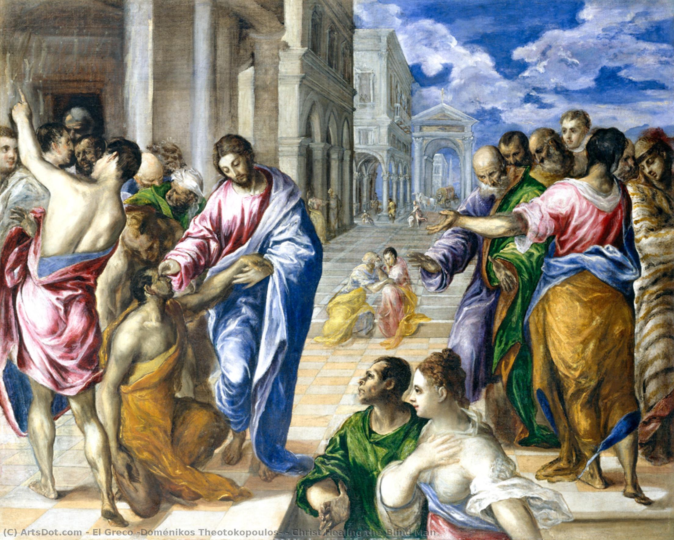 Order Art Reproductions Christ Healing the Blind Man by El Greco (Doménikos Theotokopoulos) (1541-1614, Greece) | ArtsDot.com