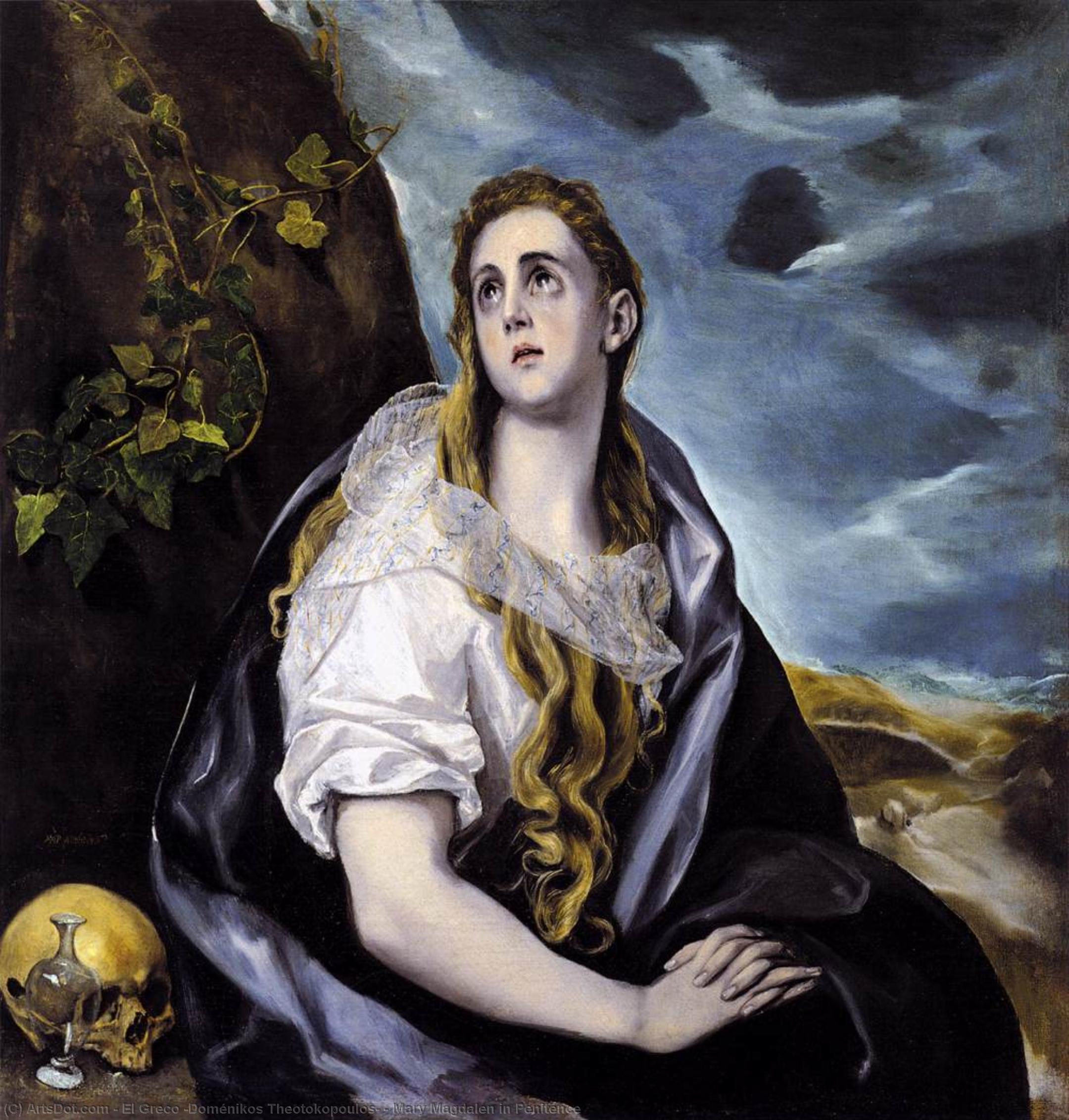 Buy Museum Art Reproductions Mary Magdalen in Penitence by El Greco (Doménikos Theotokopoulos) (1541-1614, Greece) | ArtsDot.com