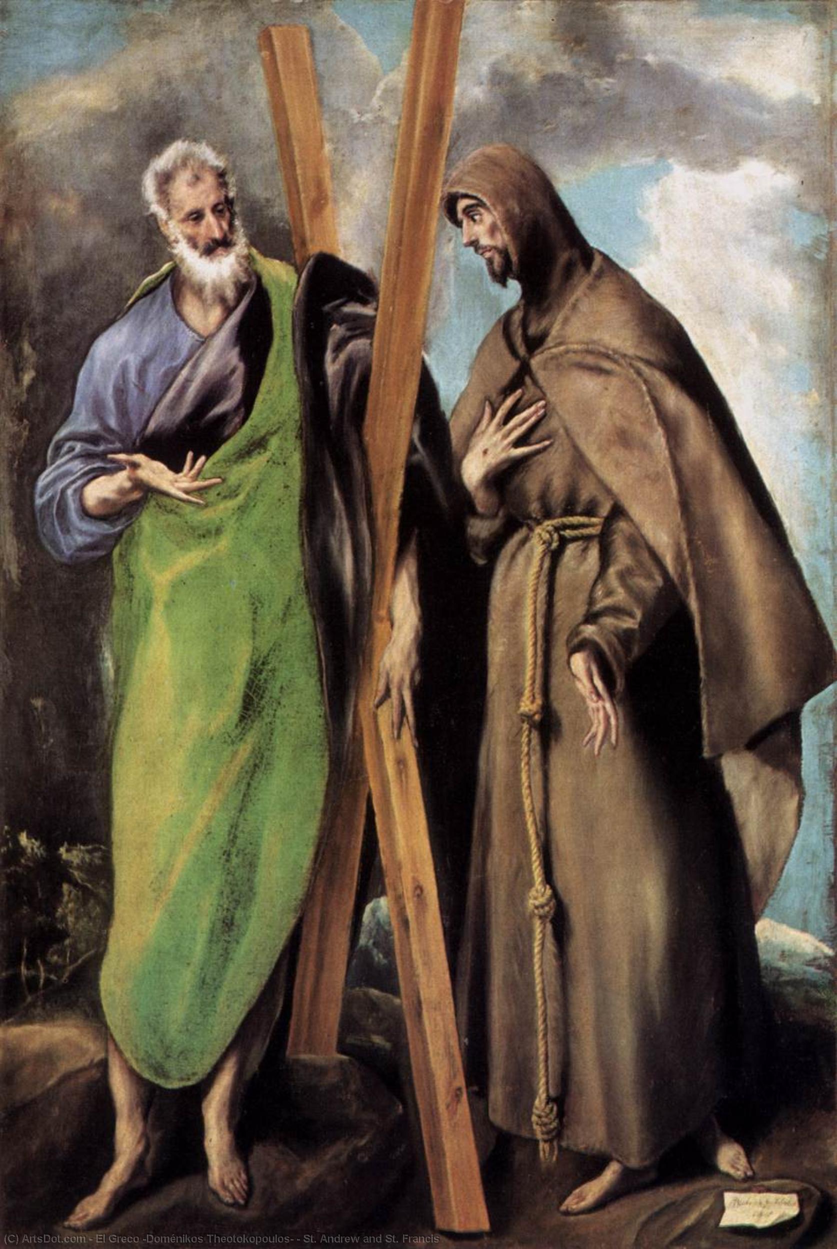 Order Artwork Replica St. Andrew and St. Francis by El Greco (Doménikos Theotokopoulos) (1541-1614, Greece) | ArtsDot.com