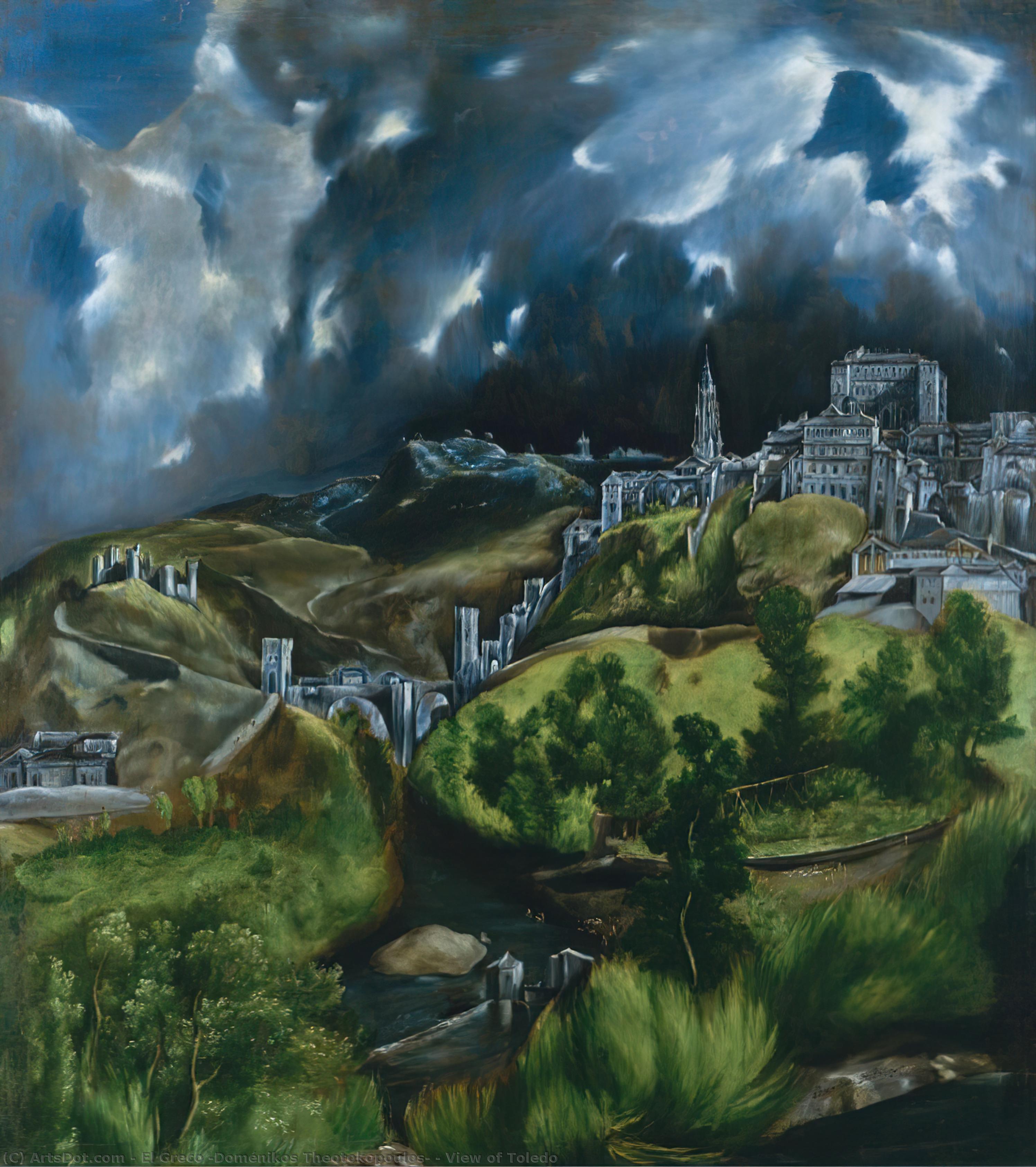 Buy Museum Art Reproductions View of Toledo, 1599 by El Greco (Doménikos Theotokopoulos) (1541-1614, Greece) | ArtsDot.com