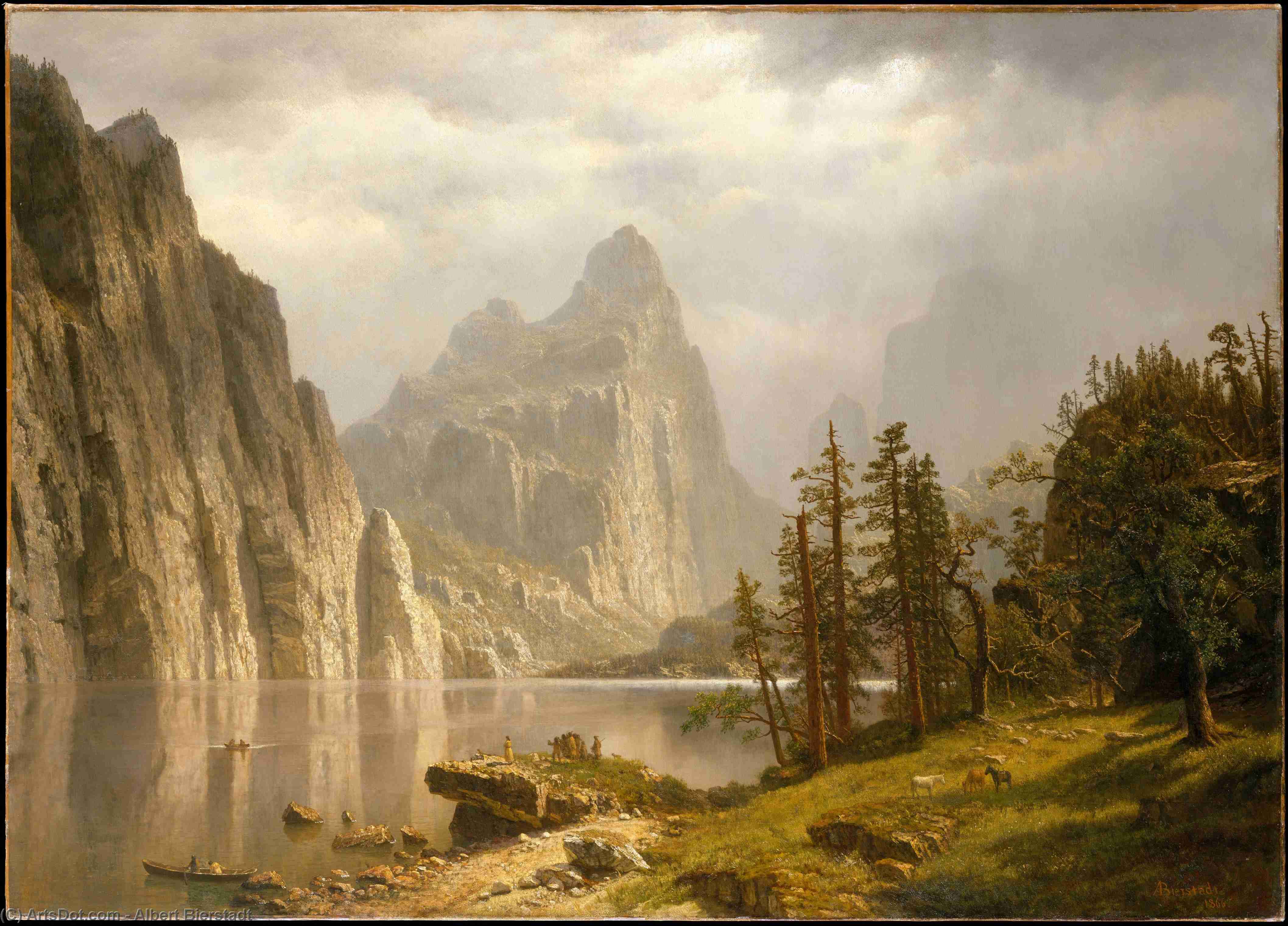 Order Oil Painting Replica Merced River, Yosemite Valley, 1866 by Albert Bierstadt (1830-1902, Germany) | ArtsDot.com